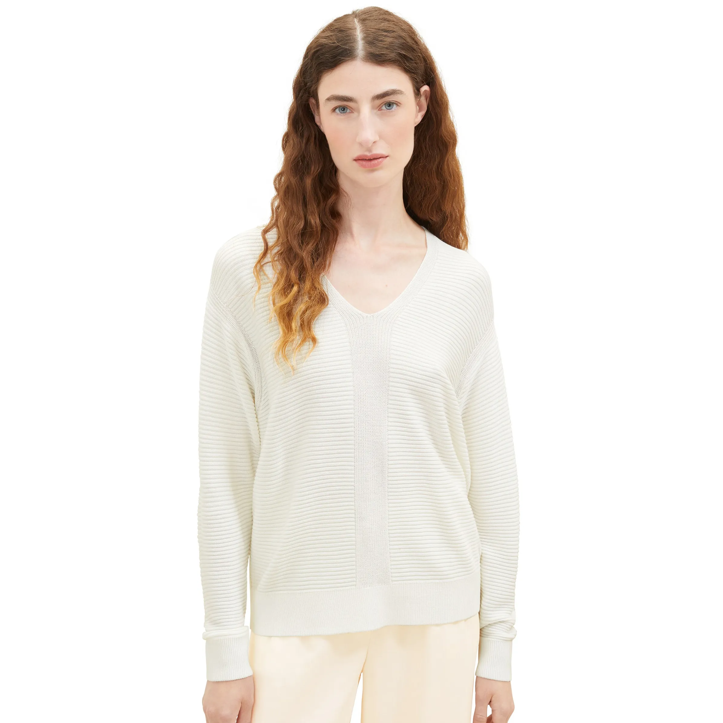 Tom Tailor 1037752 Knit rib v-neck Weiß 883869 10315 3 Tom Tailor 1037752 Knit rib v-neck Weiß 883869 10315 3