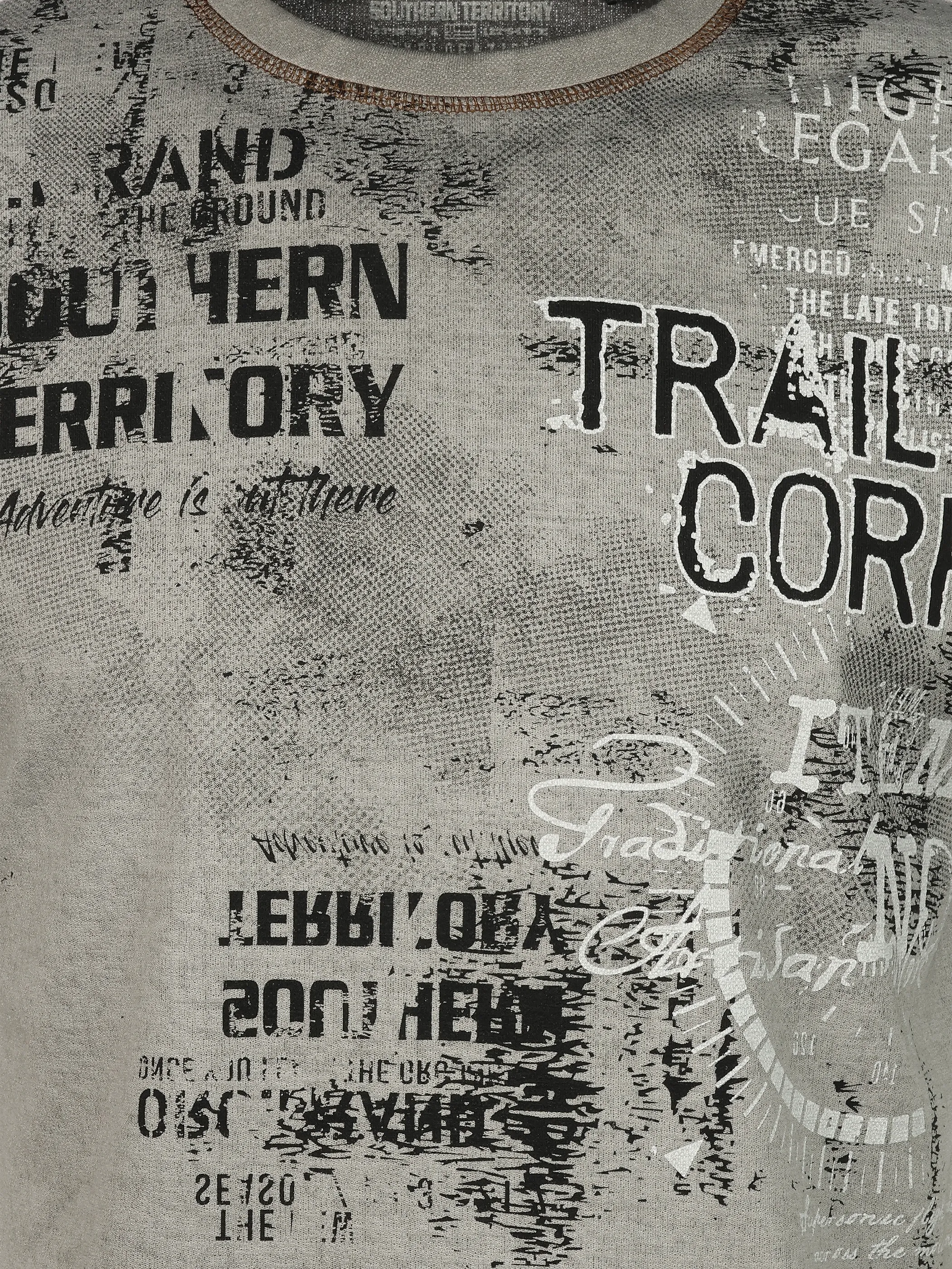 Southern Territory He. T-Shirt 1/2 Arm Struktur allover Grau 928834 GRAU 3