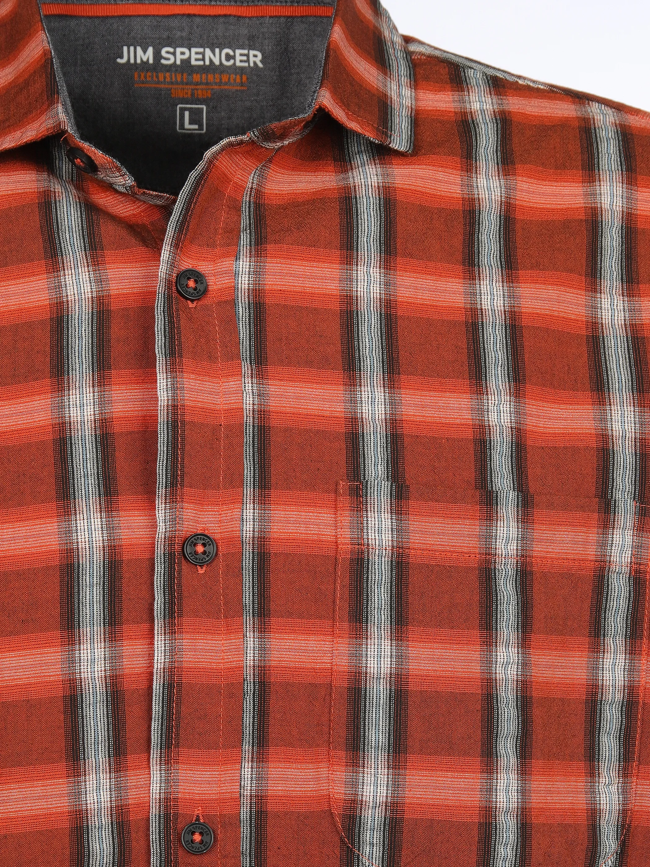 Jim Spencer He. Seersuckerhemd 1/2 Arm Orange 908753 ORANGE 3 Jim Spencer He. Seersuckerhemd 1/2 Arm Orange 908753 ORANGE 3