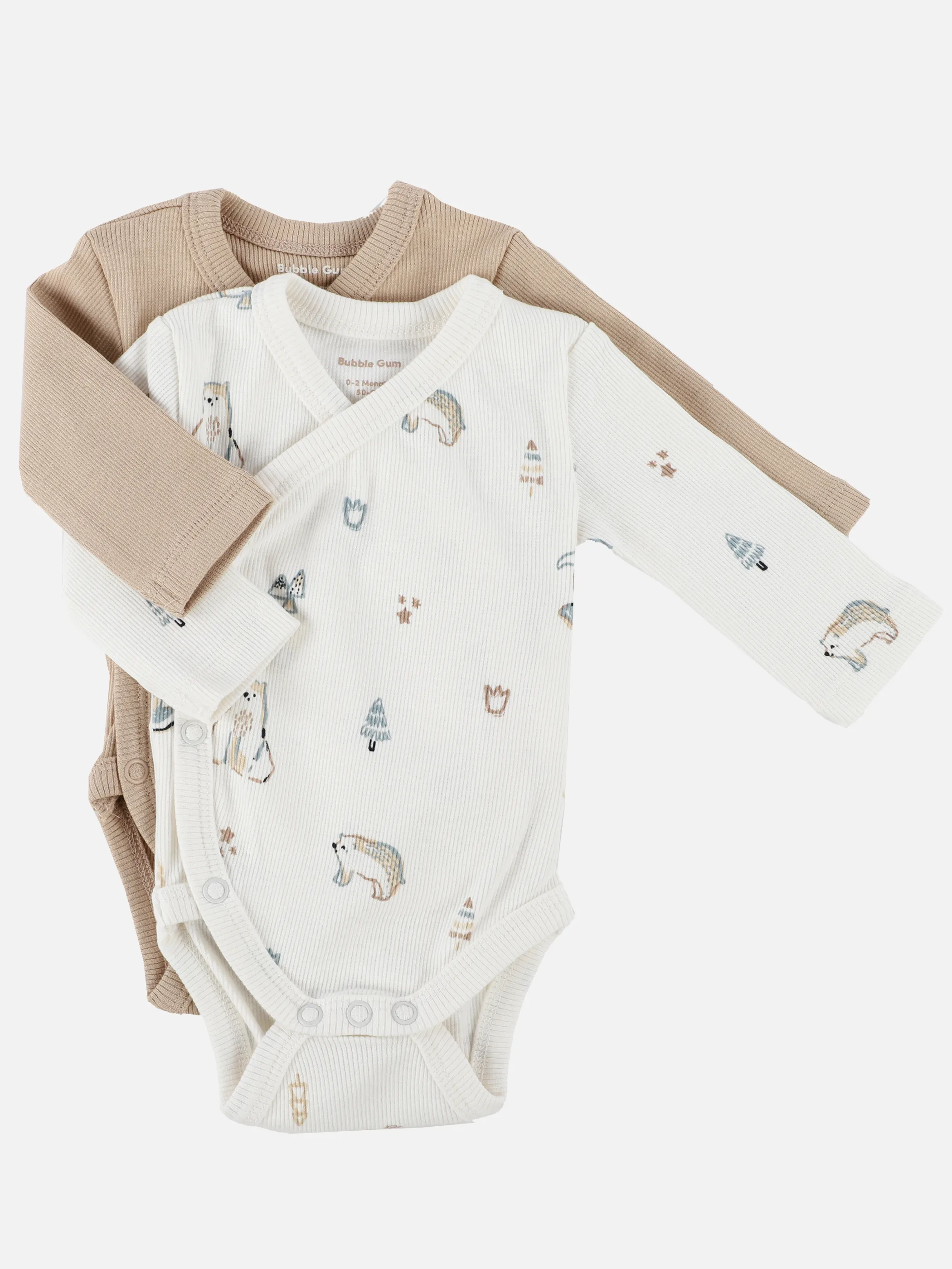 Bubble Gum BJ 2 Pcs Pack Wrap Body mit Eisbär/Pinguin/Tannen Weiß 915182 WEIß/TAUPE 1