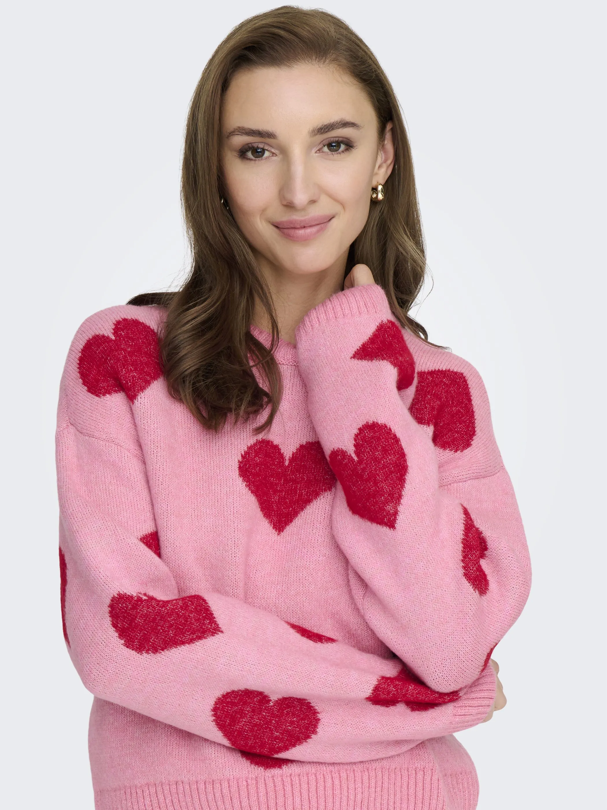 Only 15359168 ONLHAPPIE LS PULLOVER Rosa 920969 284475007