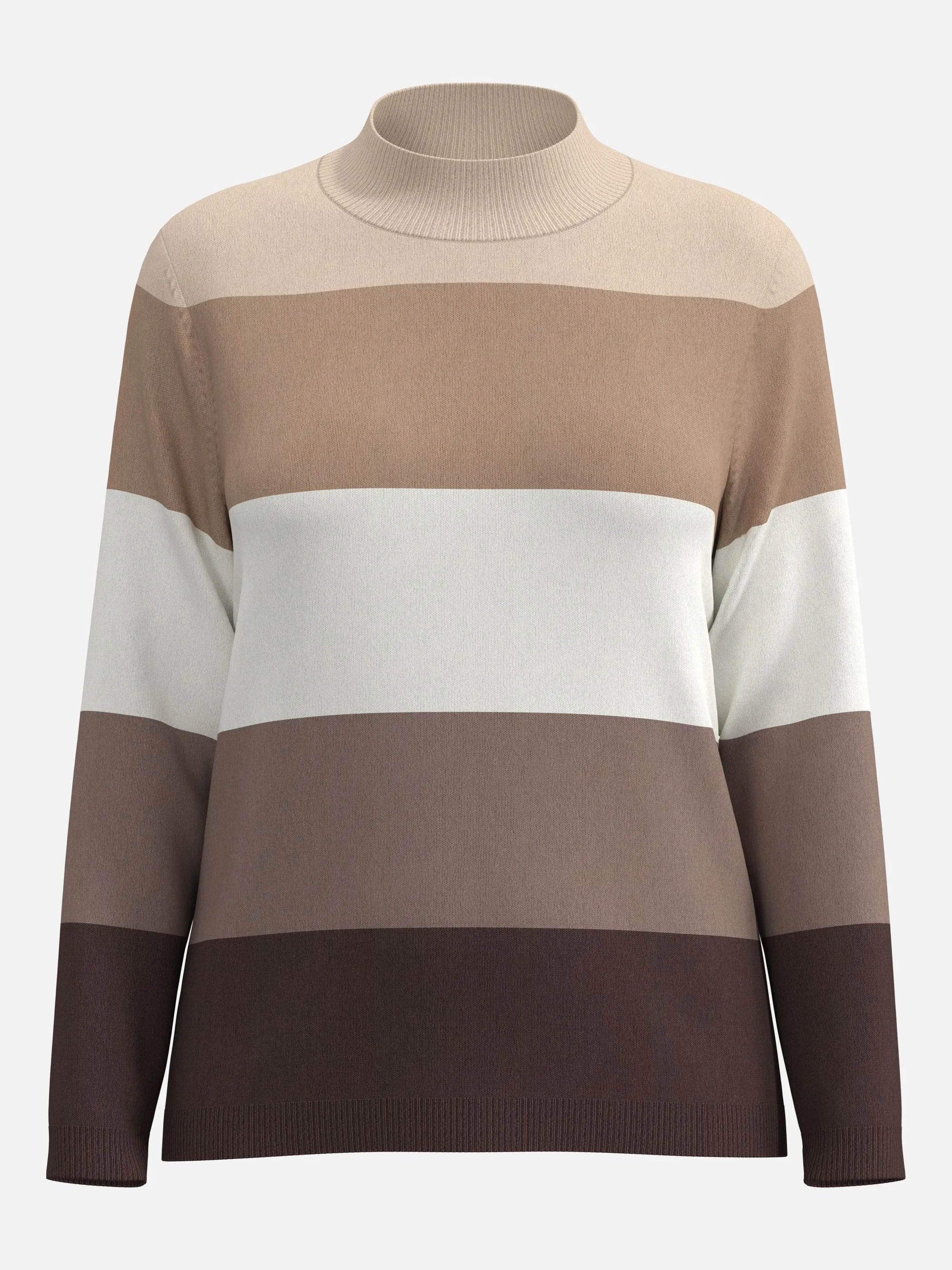 Sure Da-Pullover Stehkragen Steifen CL Braun 930044 BROWN 1