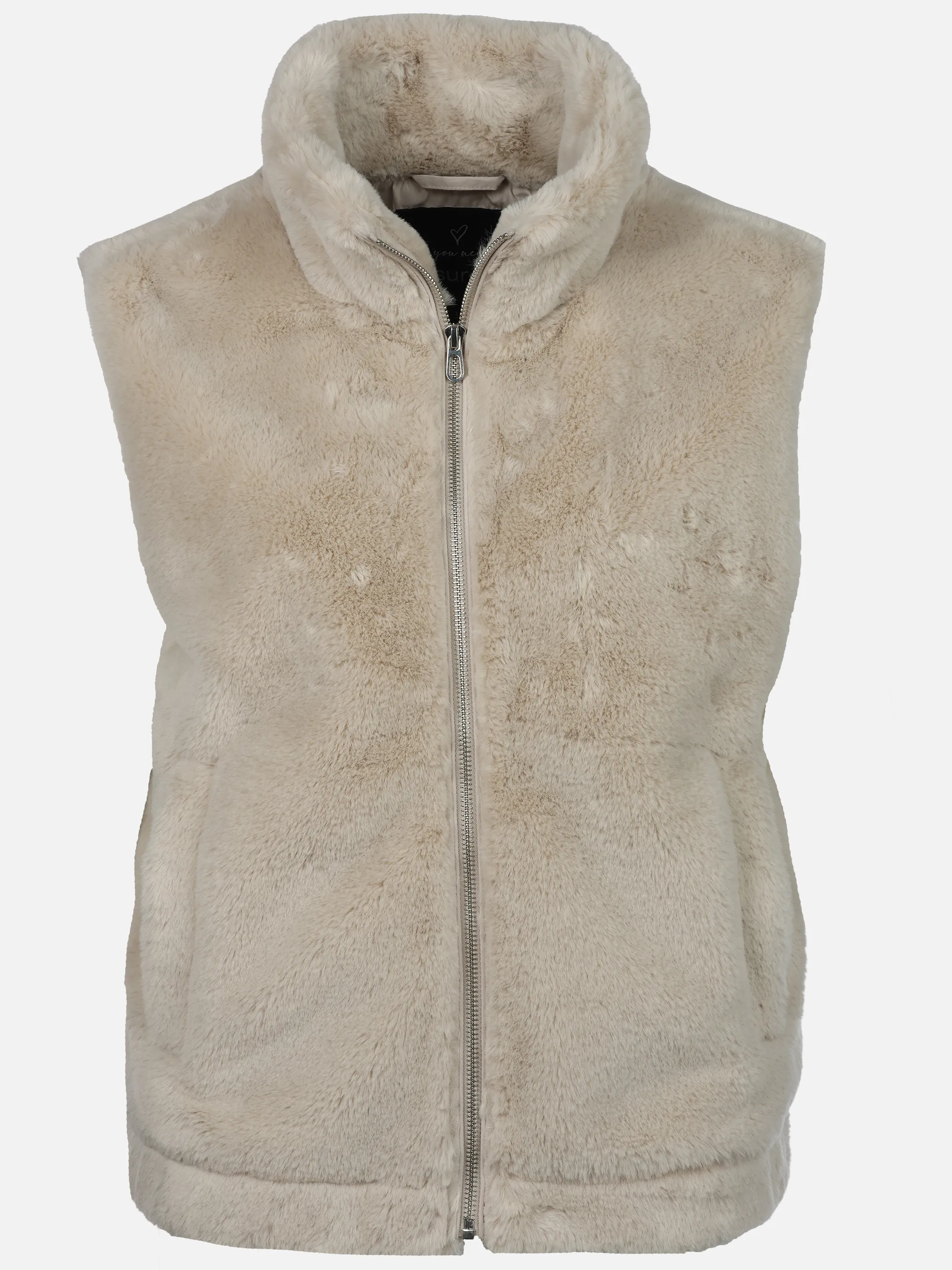 Sure Da. Kunstfellweste m. Kragen Beige 929528 BEIGE 1