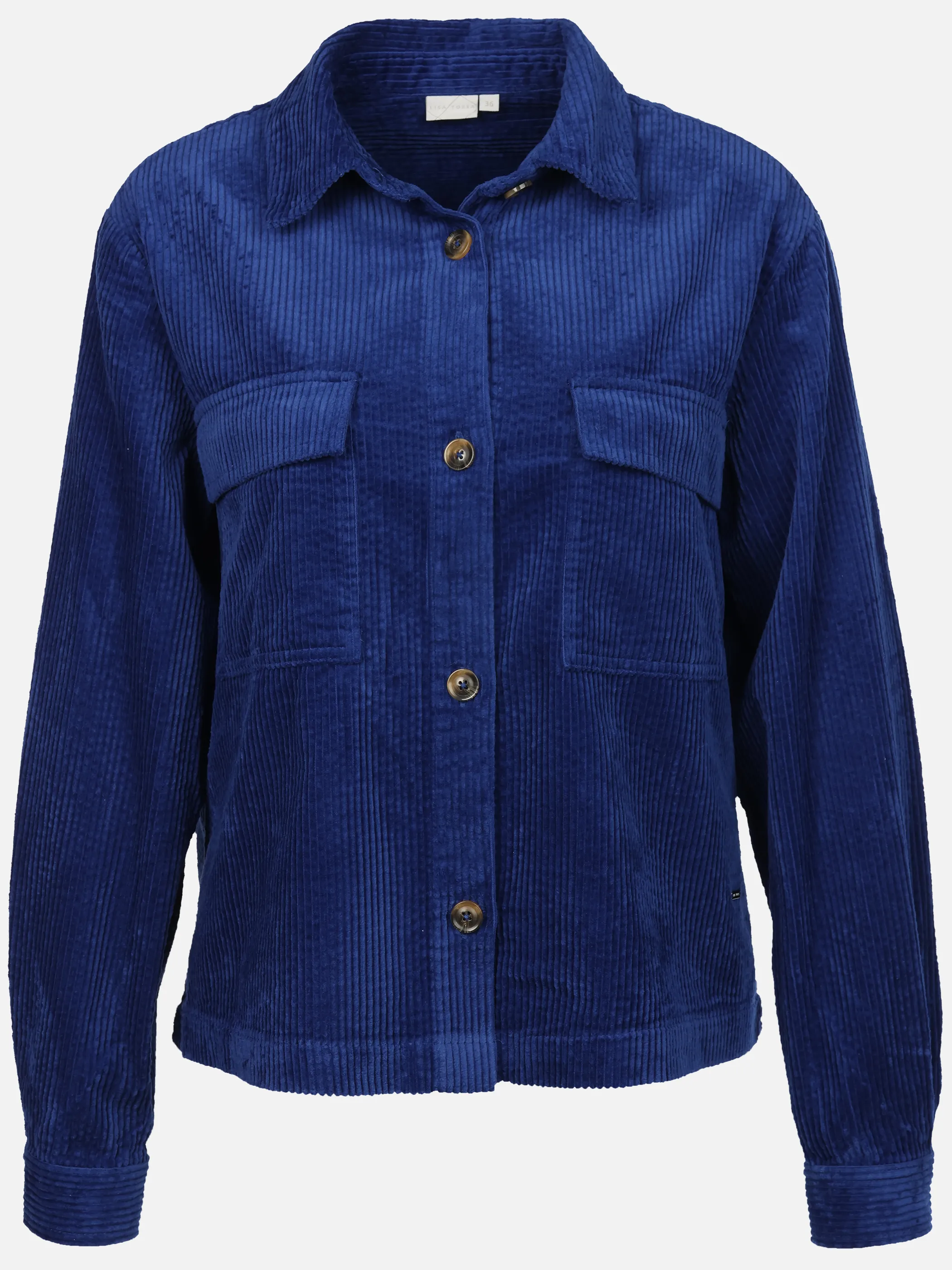 Lisa Tossa Da-Cordbluse m. Brusttaschen Blau 929063 AZURBLAU 1