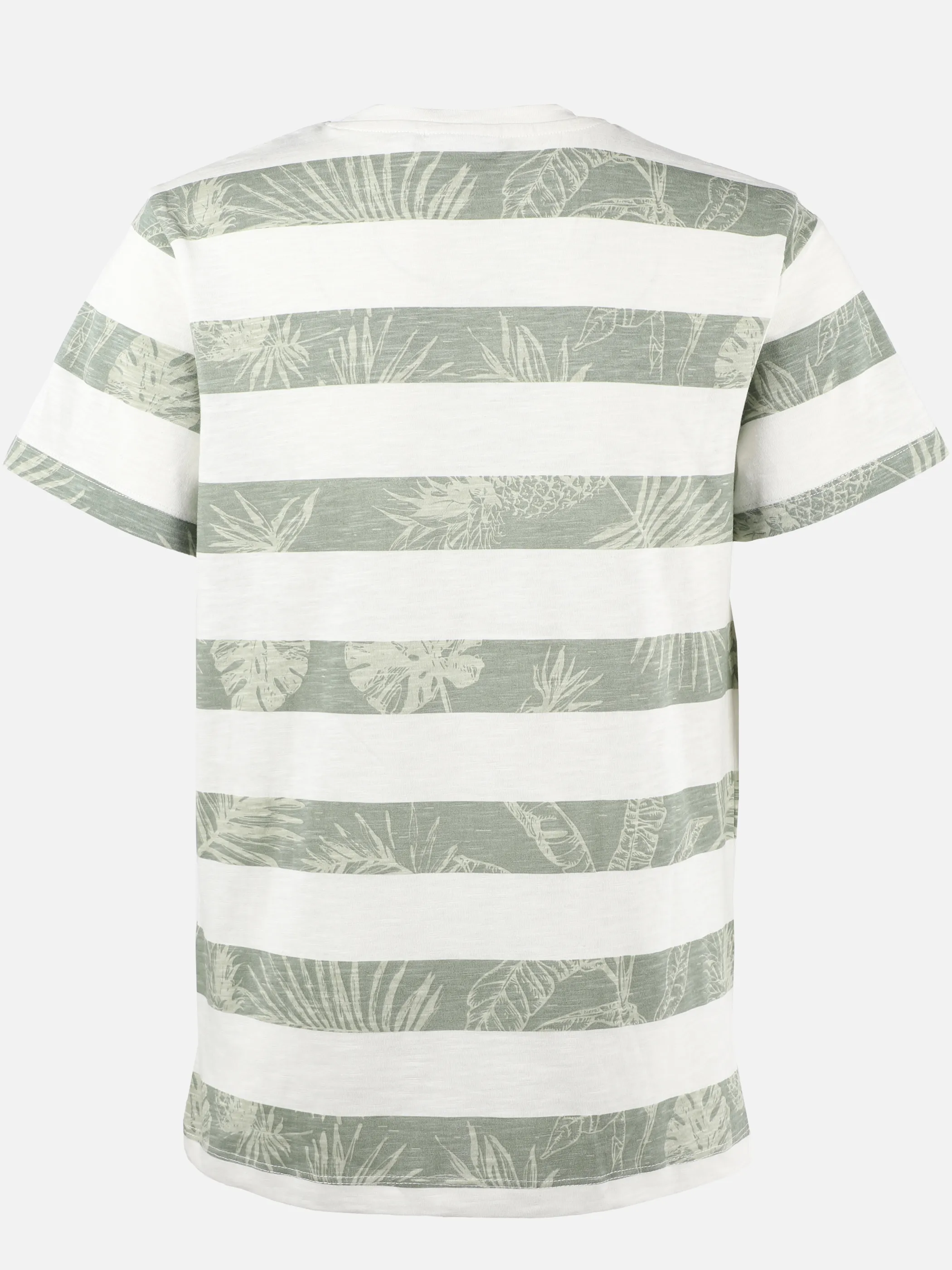 Stop + Go JJ T-Shirt gestreift mit Druck in grün/weiß Weiß 891501 WEIß GEM 2