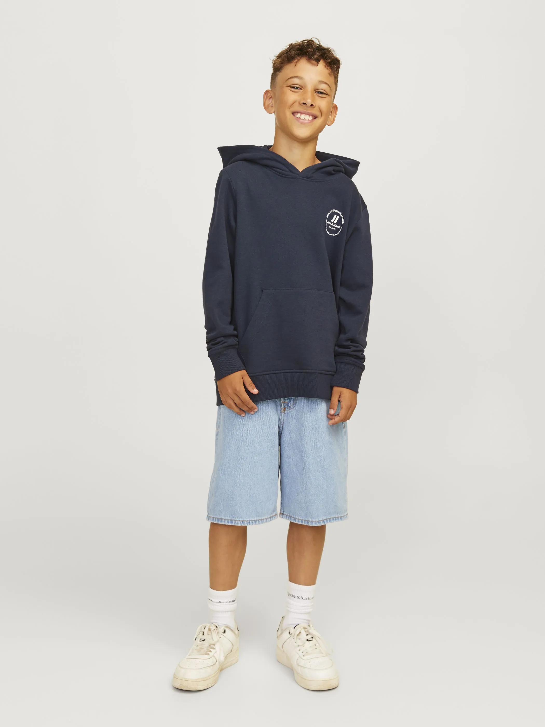 Jack&Jones Junior 12258968 JJESWIFT SWEAT HOOD N Blau 897111 175876 4