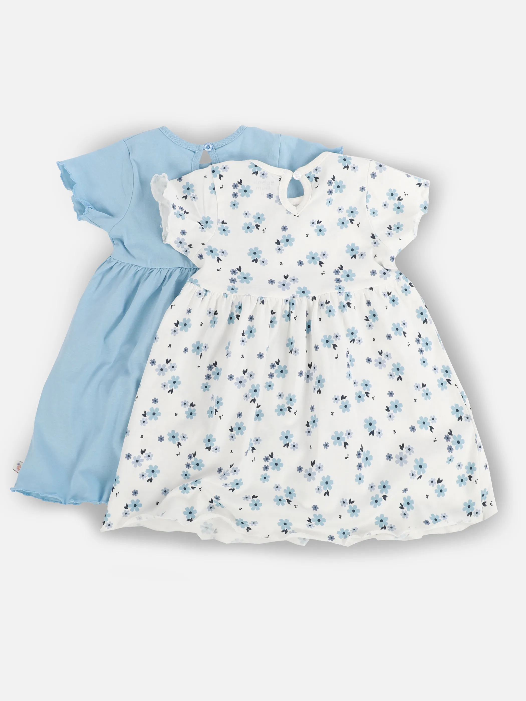 Bubble Gum BM 2er Pack Kleid in blau/weiß mit blumen AOP Blau 909817 BLAUWEIß 2 Bubble Gum BM 2er Pack Kleid in blau/weiß mit blumen AOP Blau 909817 BLAUWEIß 2
