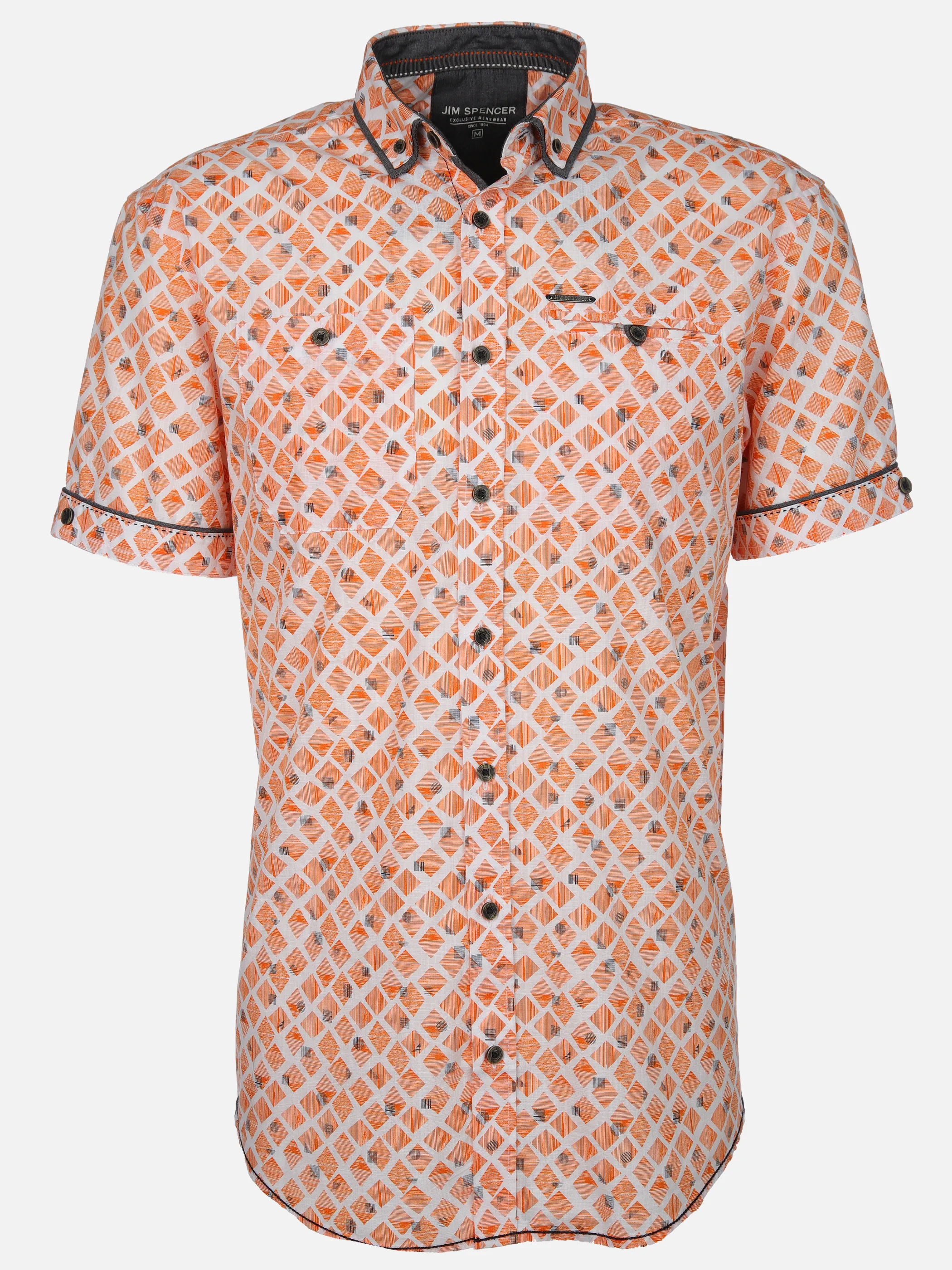 Jim Spencer He. Freizeithemd 1/2 Arm allover Orange 905123 ORANGE 1