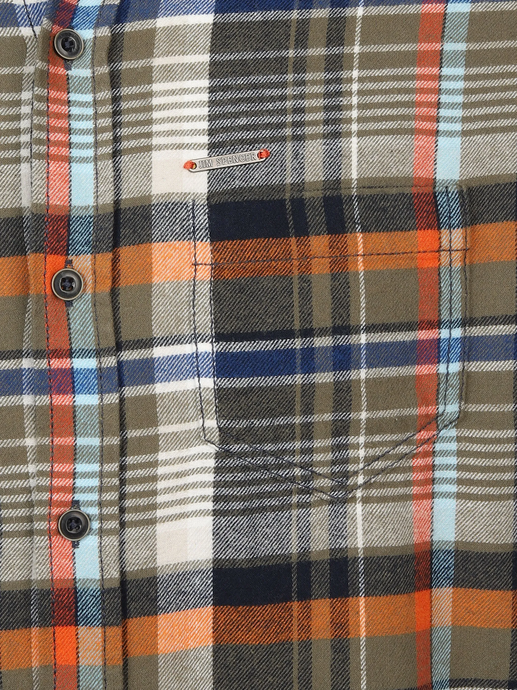 Jim Spencer He. Flanellhemd 1/1 Arm brushed Oliv 897673 KHAKI 3 Jim Spencer He. Flanellhemd 1/1 Arm brushed Oliv 897673 KHAKI 3