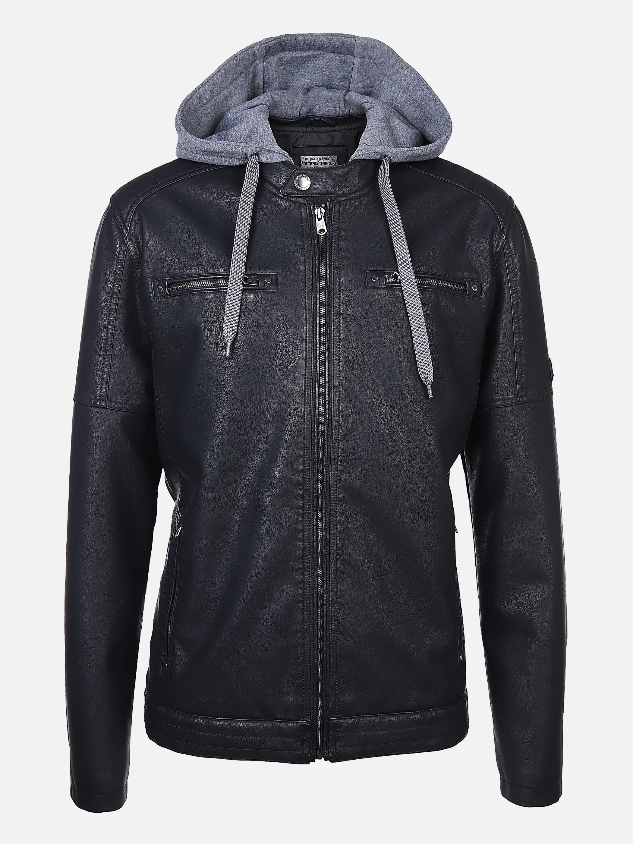 Southern Territory He. PU-Bikerjacke Kapuze Schwarz 872275 SCHWARZ 1 Southern Territory He. PU-Bikerjacke Kapuze Schwarz 872275 SCHWARZ 1