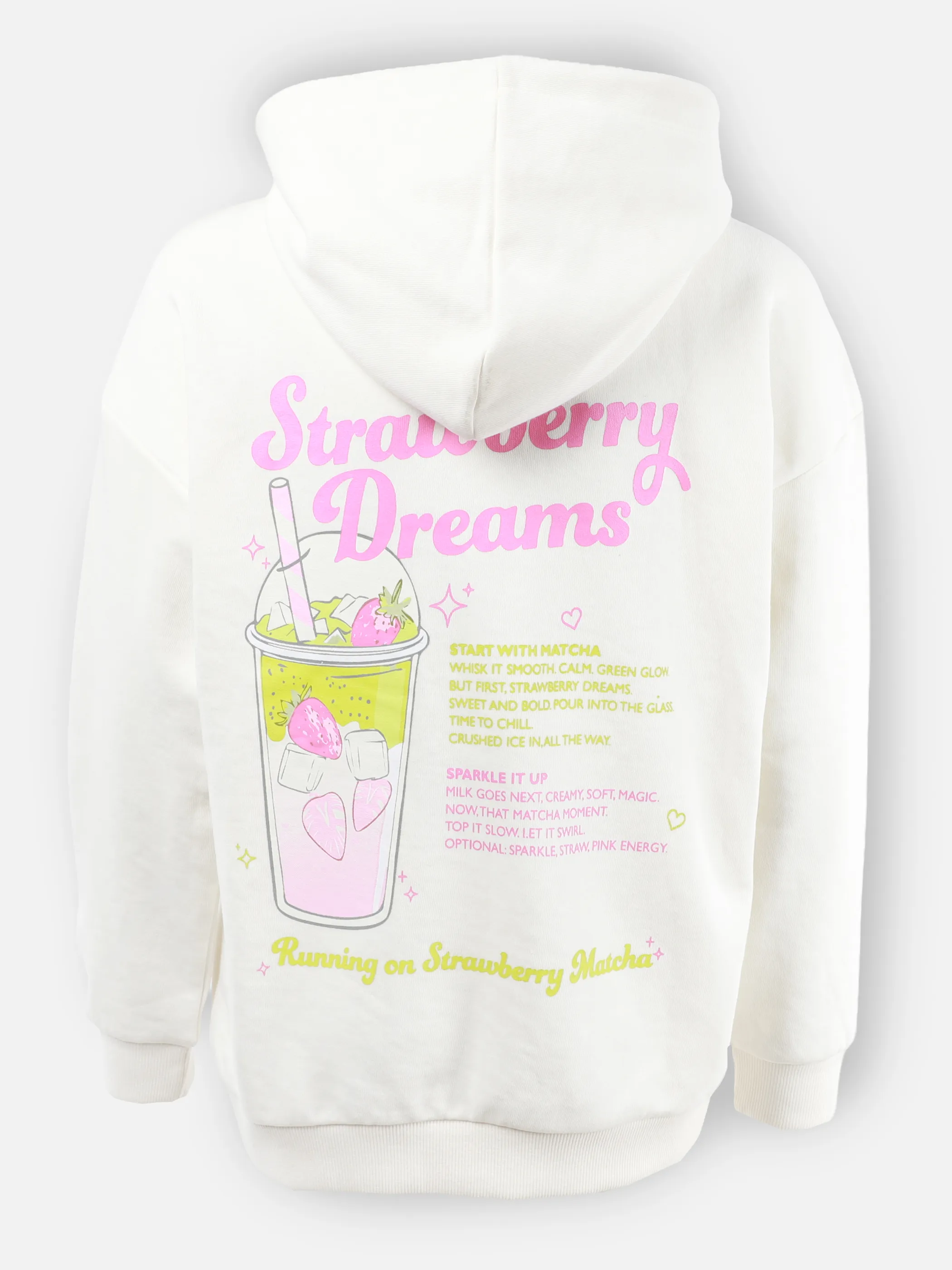 One Way TG Sweatshirt mit Strawberry Matcha FP+BP in weiß Weiß 922233 WEIß 2
