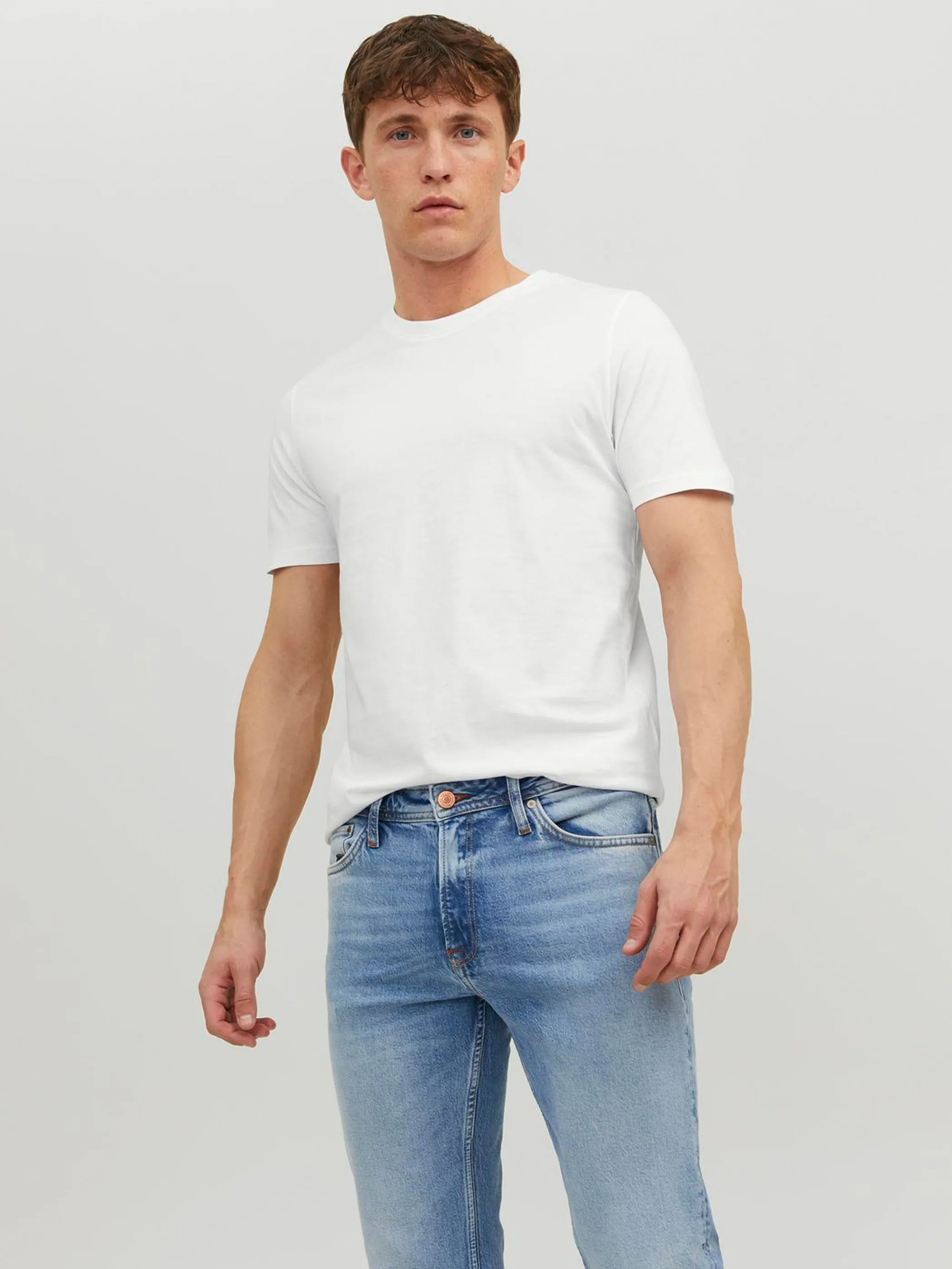 Jack Jones 12156101 JJEORGANIC BASIC TEE Weiß 865548 178074001 3