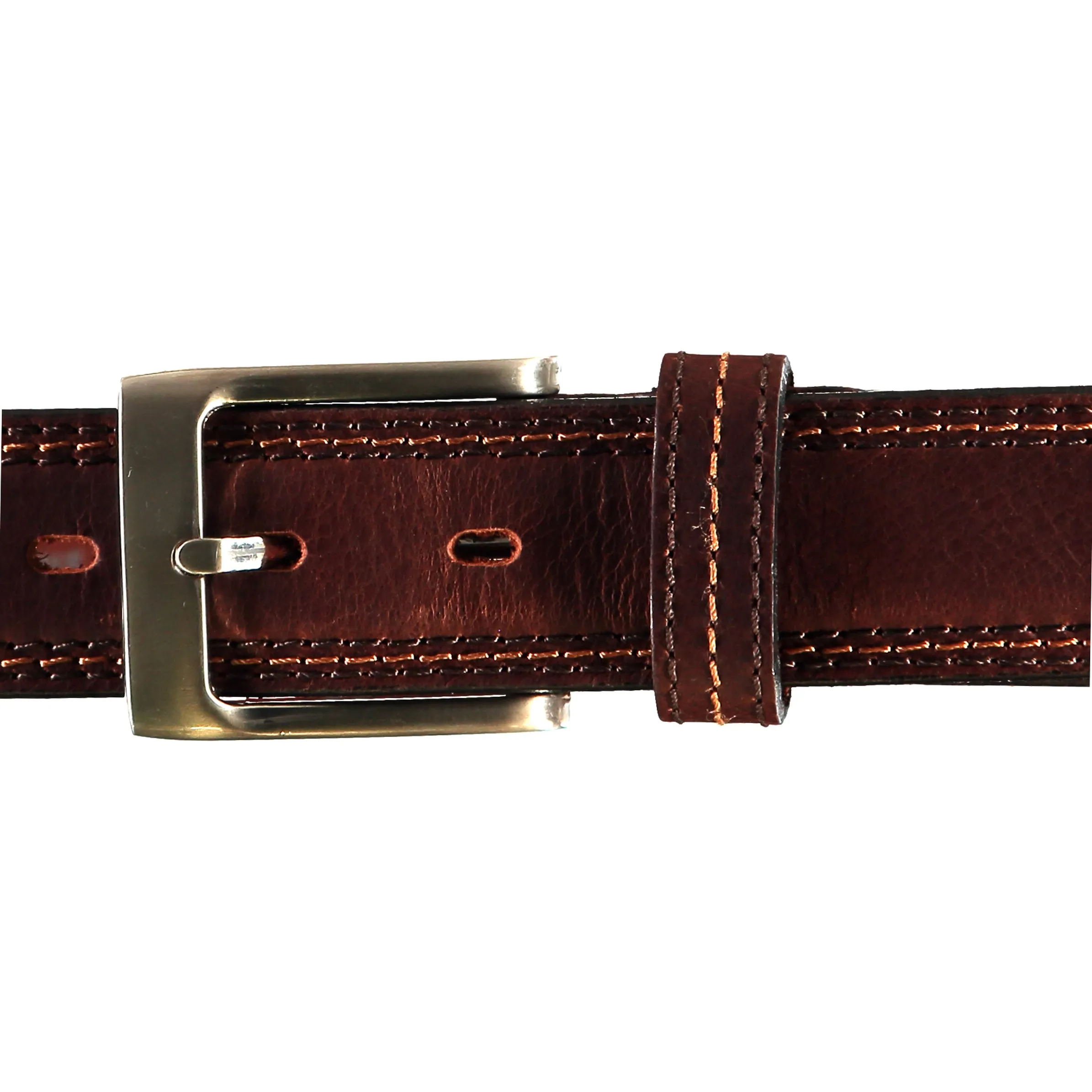 Jim Spencer Ledergürtel Kontraststeppung Braun 645143 COGNAC 3
