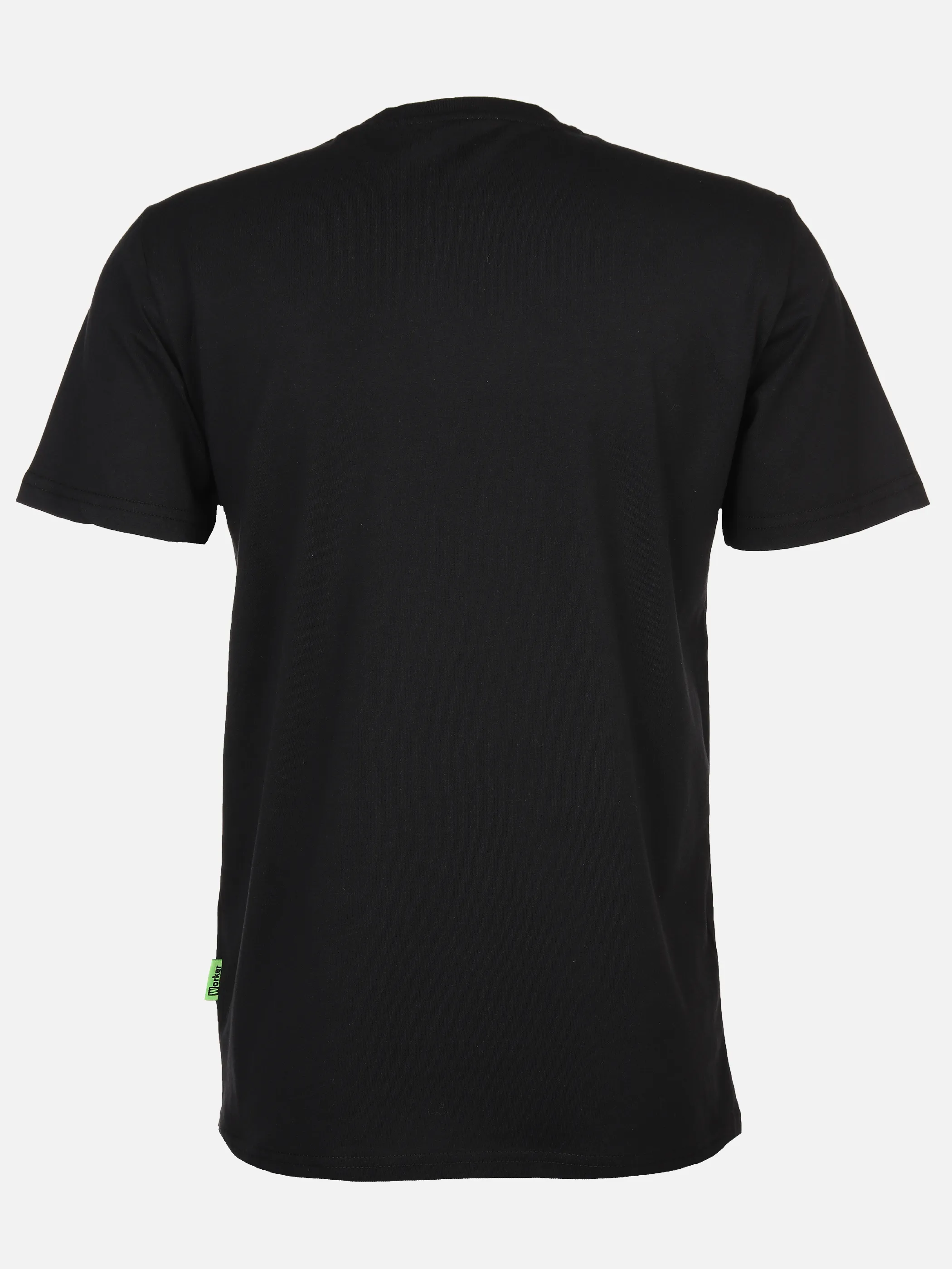 Worker He. T-Shirt 1/2 Arm Druck Schwarz 890466 BLACK 2 2