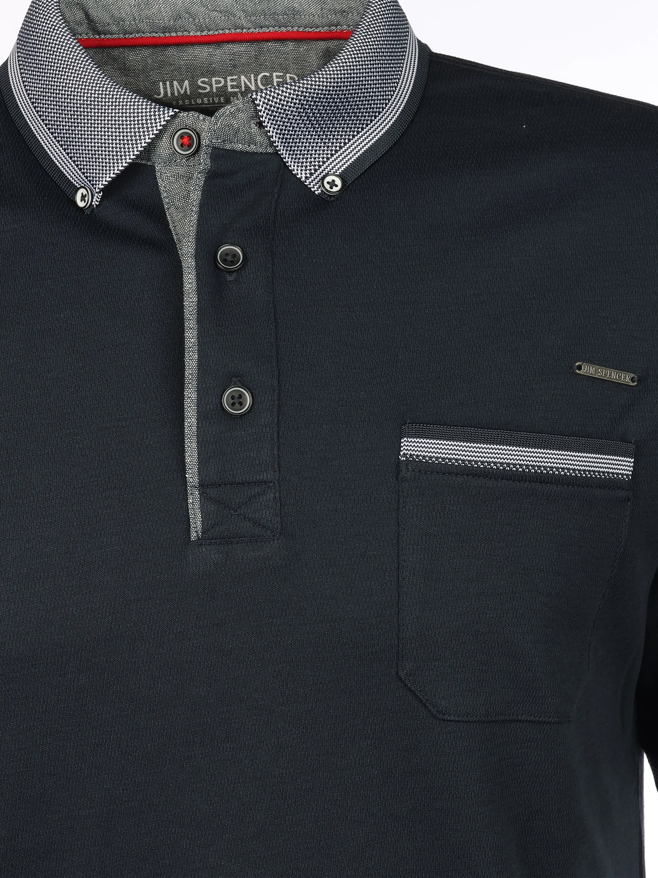 Jim Spencer He. Poloshirt 1/2 Arm Jacquard chi chi Blau 922530 NAVY 3