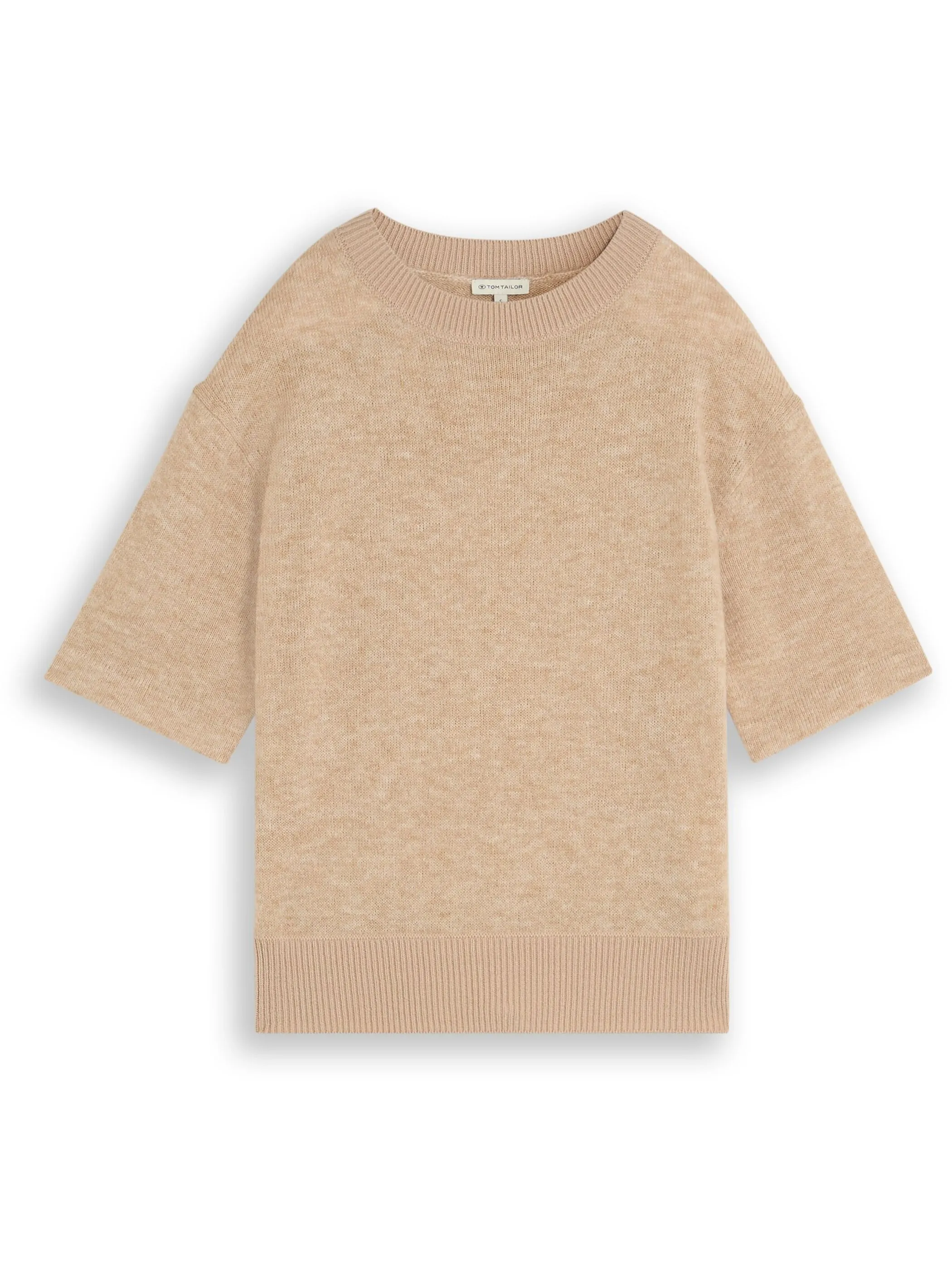 Tom Tailor 1053214 NOS knit cosy shortsleeve sweater Beige 934163 40523 5