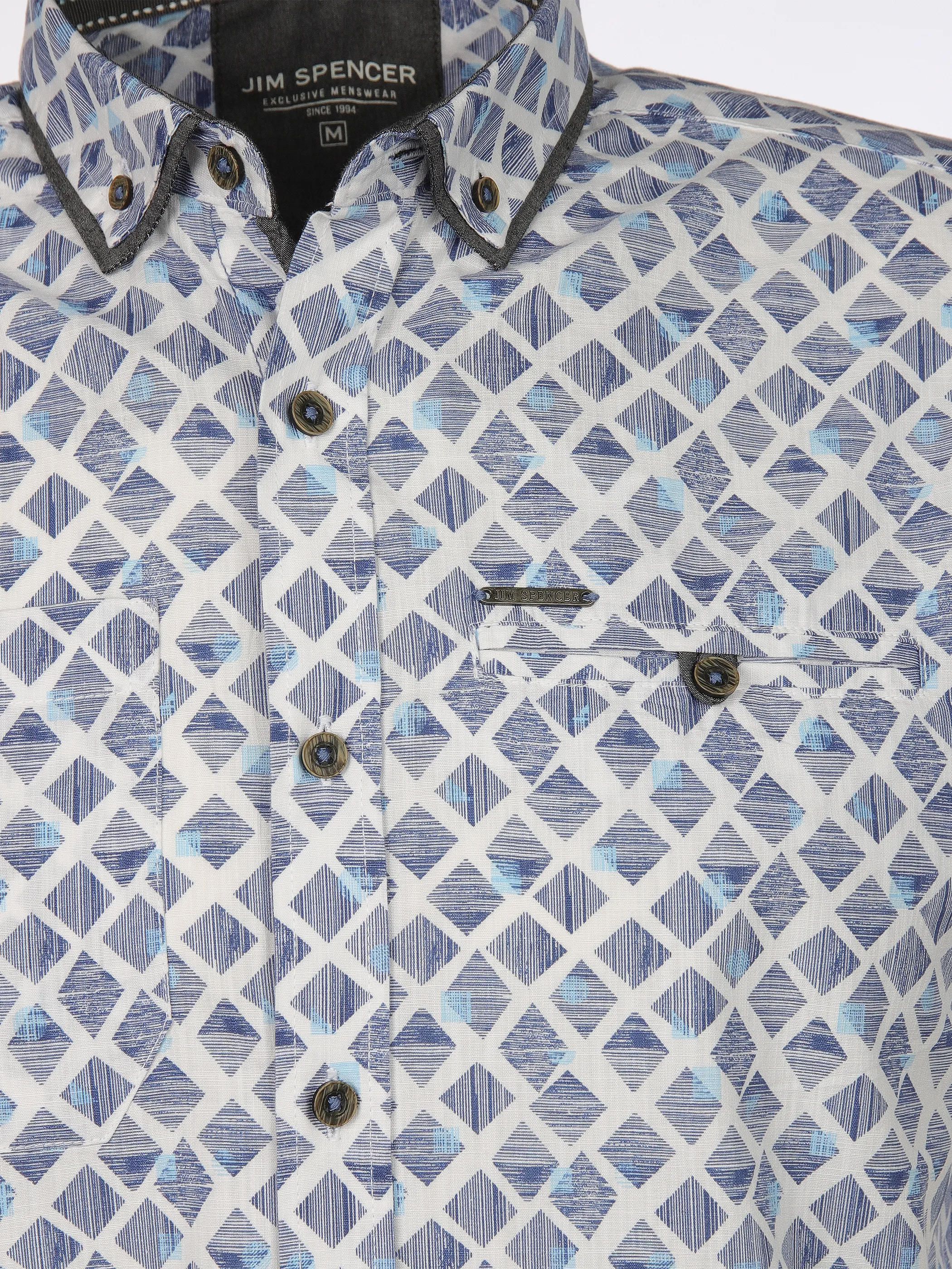 Jim Spencer He. Freizeithemd 1/2 Arm allover Blau 905123 BLUE 3 Jim Spencer He. Freizeithemd 1/2 Arm allover Blau 905123 BLUE 3