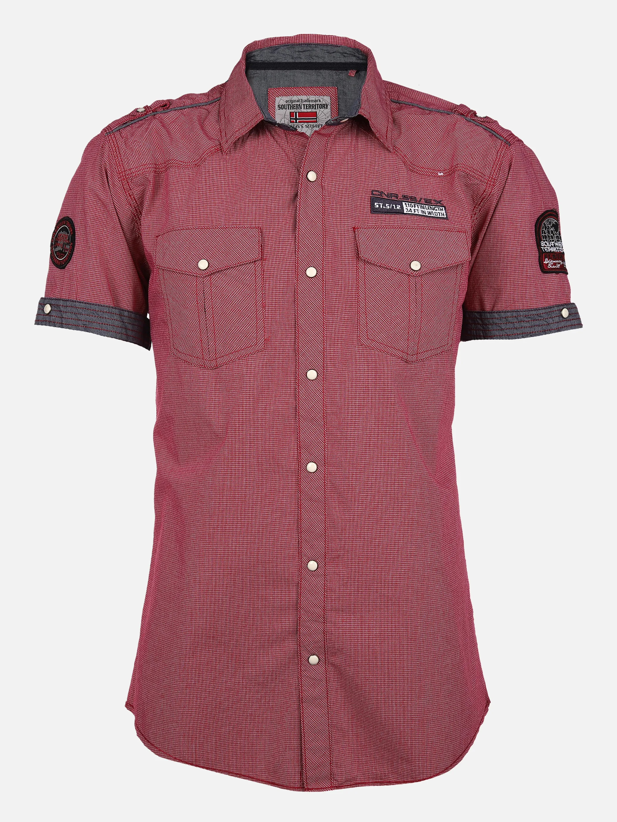 Southern Territory He. Freizeithemd 1/2 Arm snap Rot 851260 RED MINI 1