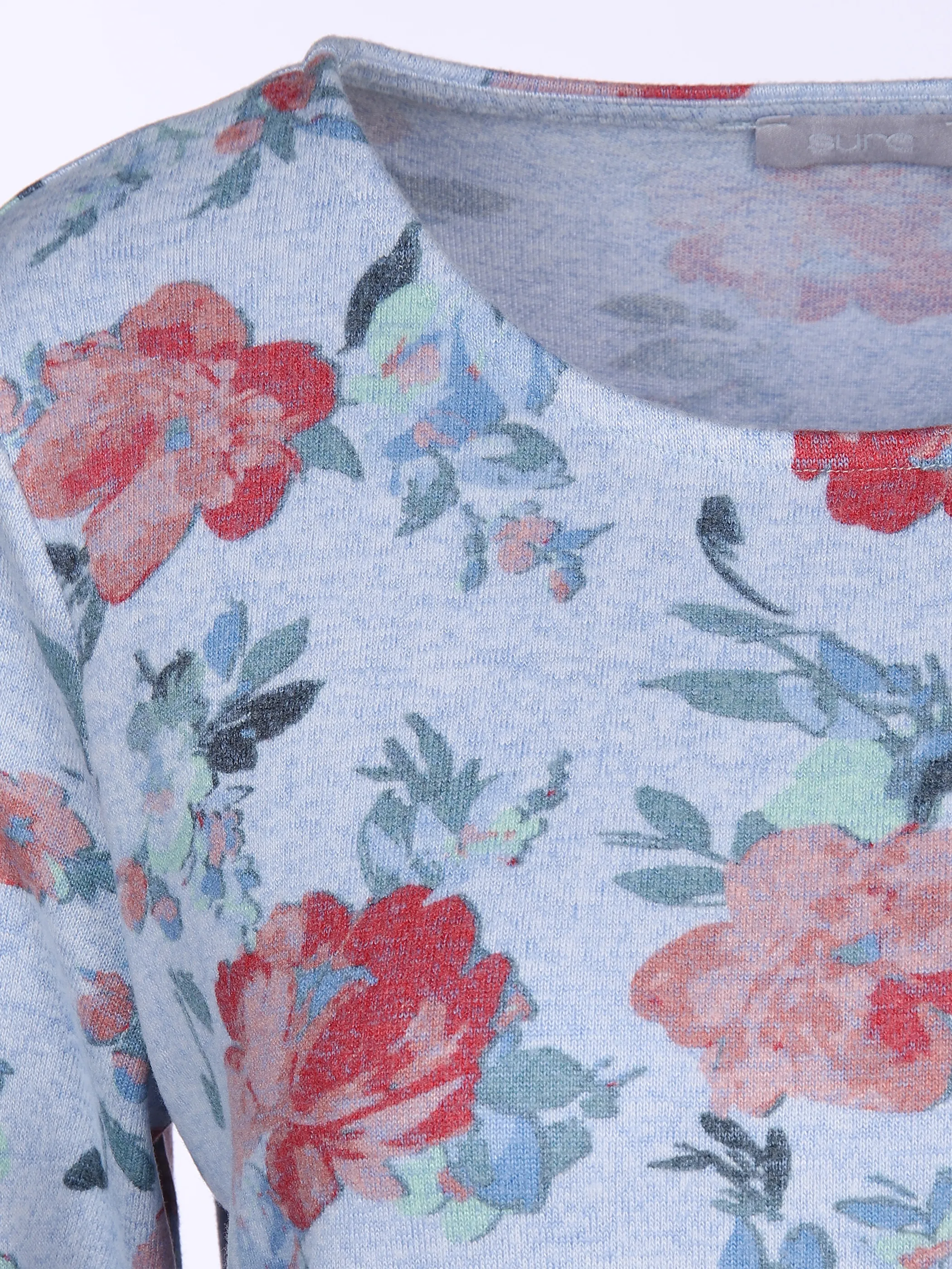 Sure Da-Printshirt m. 3/4 Arm Blau 877830 DENIM BLUE 3 Sure Da-Printshirt m. 3/4 Arm Blau 877830 DENIM BLUE 3