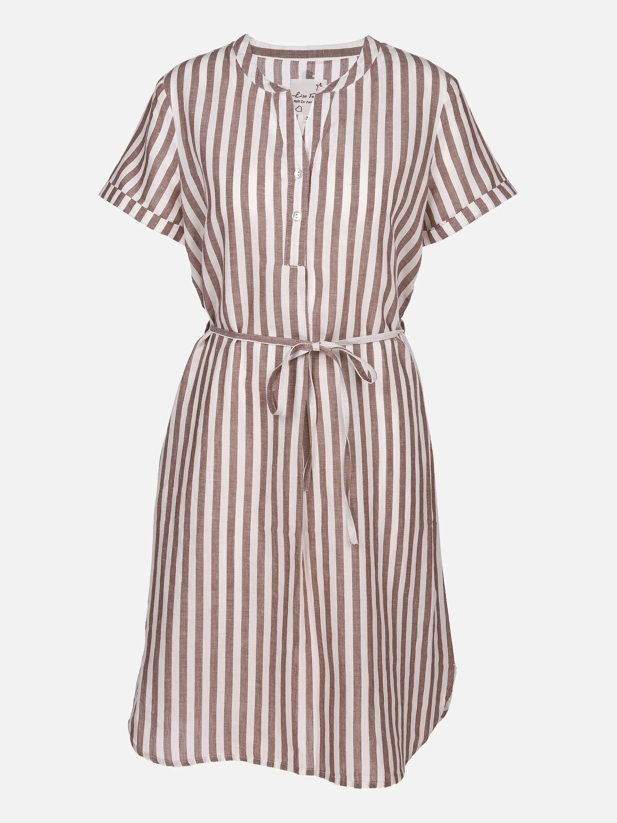 Lisa Tossa Da-Leinenkleid in Streifendesi Braun 852713 TABAK STRE 1
