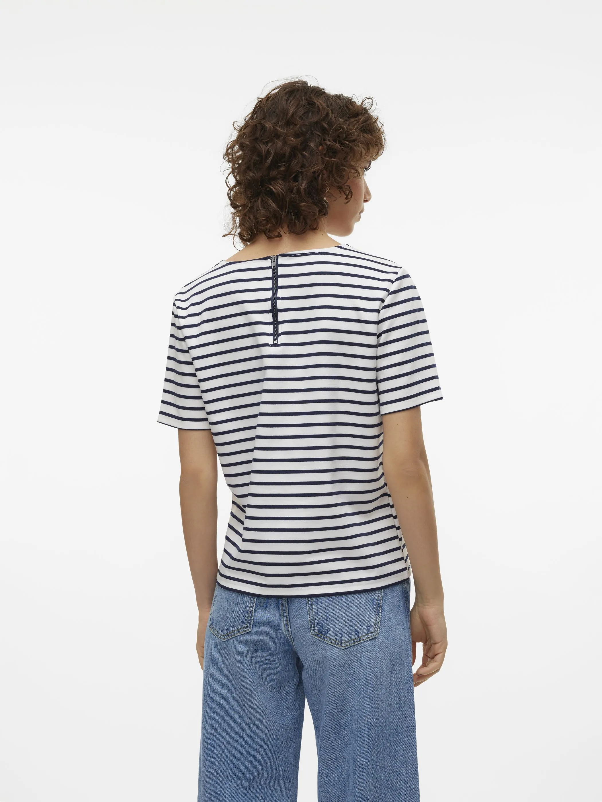 Vero Moda 10304716 VMABBY SS ZIP TOP JRS Marine 891879 175598002 2