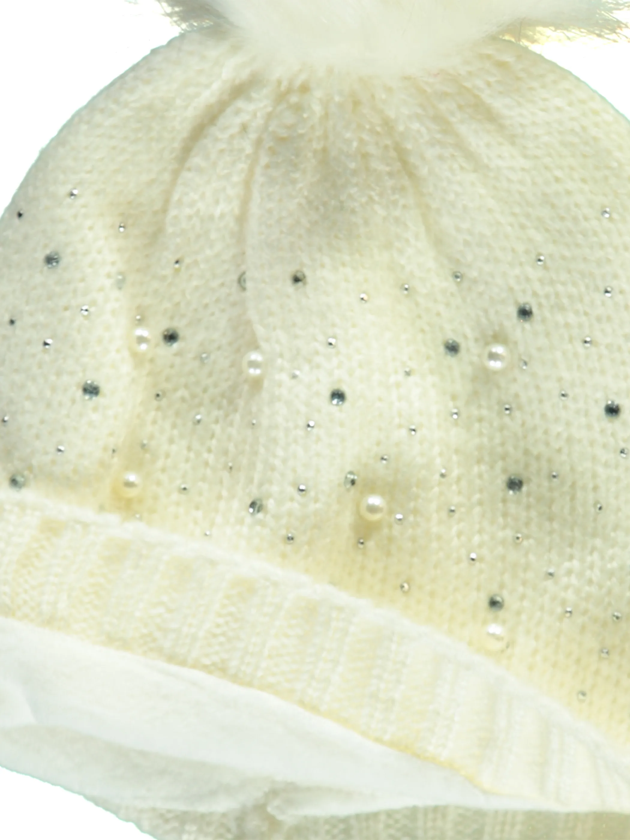 Stop + Go TG Mütze in grau mit Pompom Weiß 845210 WEIß 3 Stop + Go TG Mütze in grau mit Pompom Weiß 845210 WEIß 3