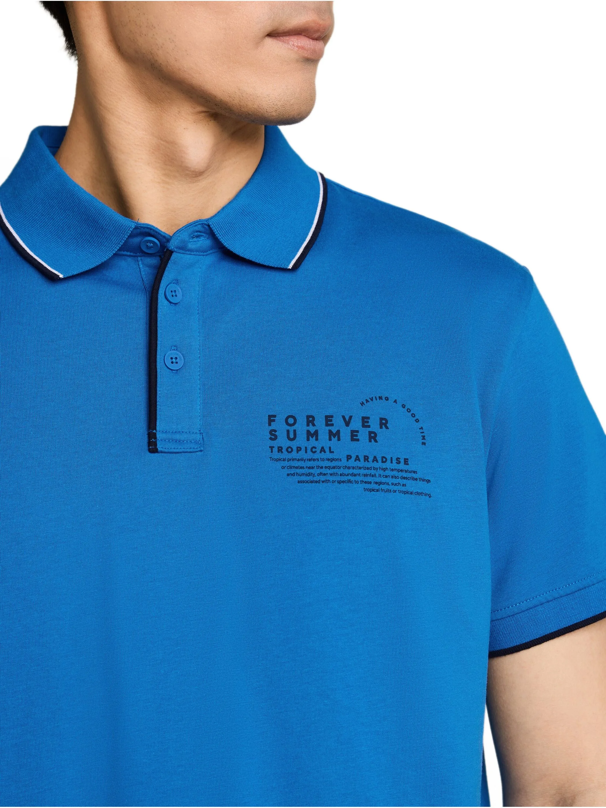 Tom Tailor 1053338 printed polo Blau 926458 40139 3
