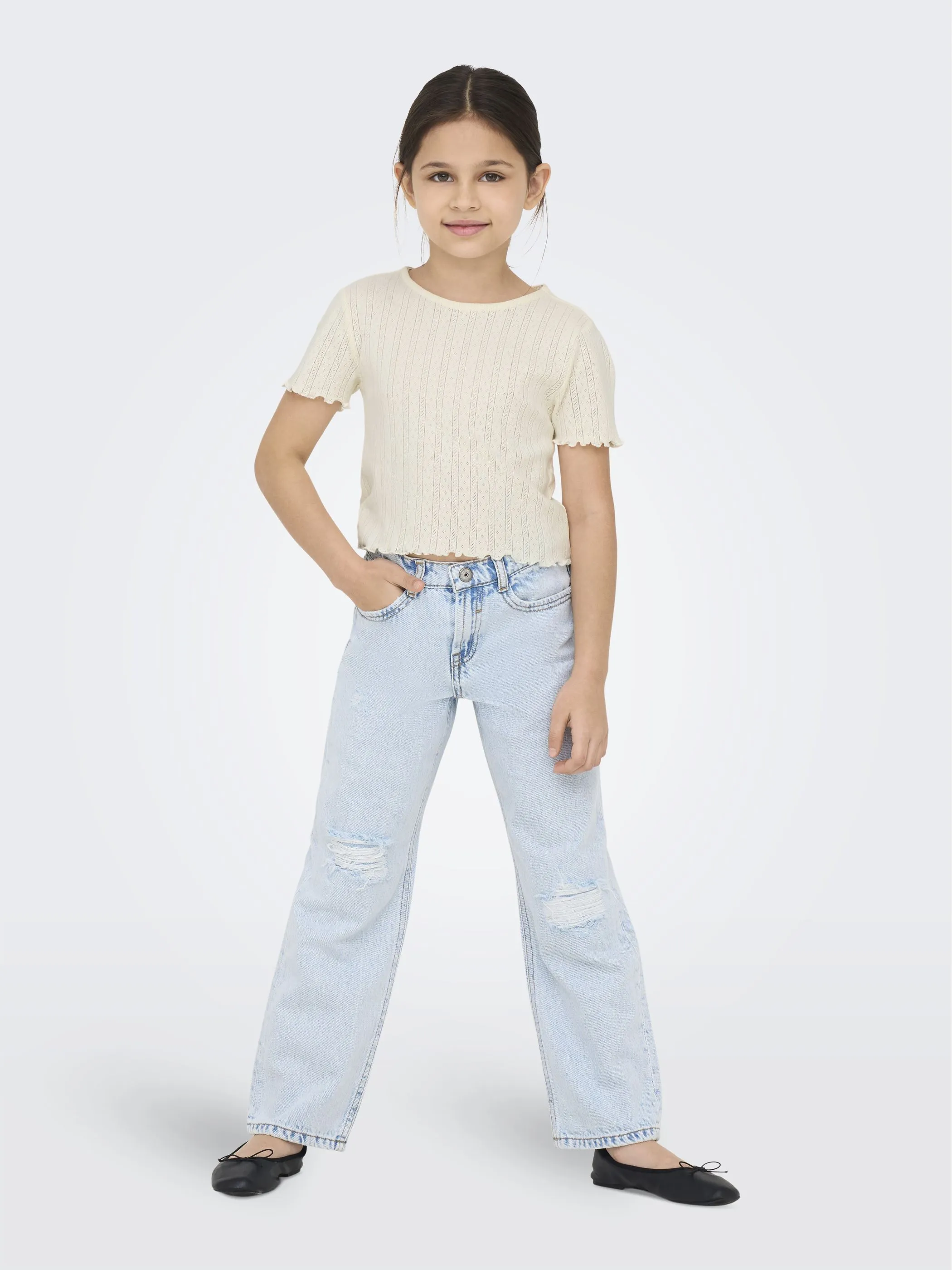 Kids Only 15346405 KOGCARLOTTA S/S TOP JRS NOOS Weiß 909910 177922 1