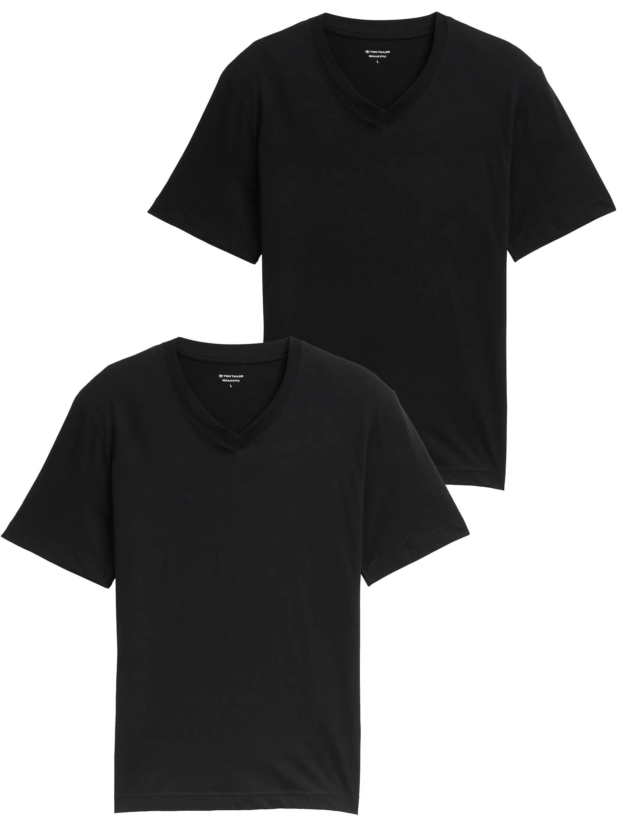 Tom Tailor 1048394 NOS double pack v-neck tee Schwarz 920947 29999 1