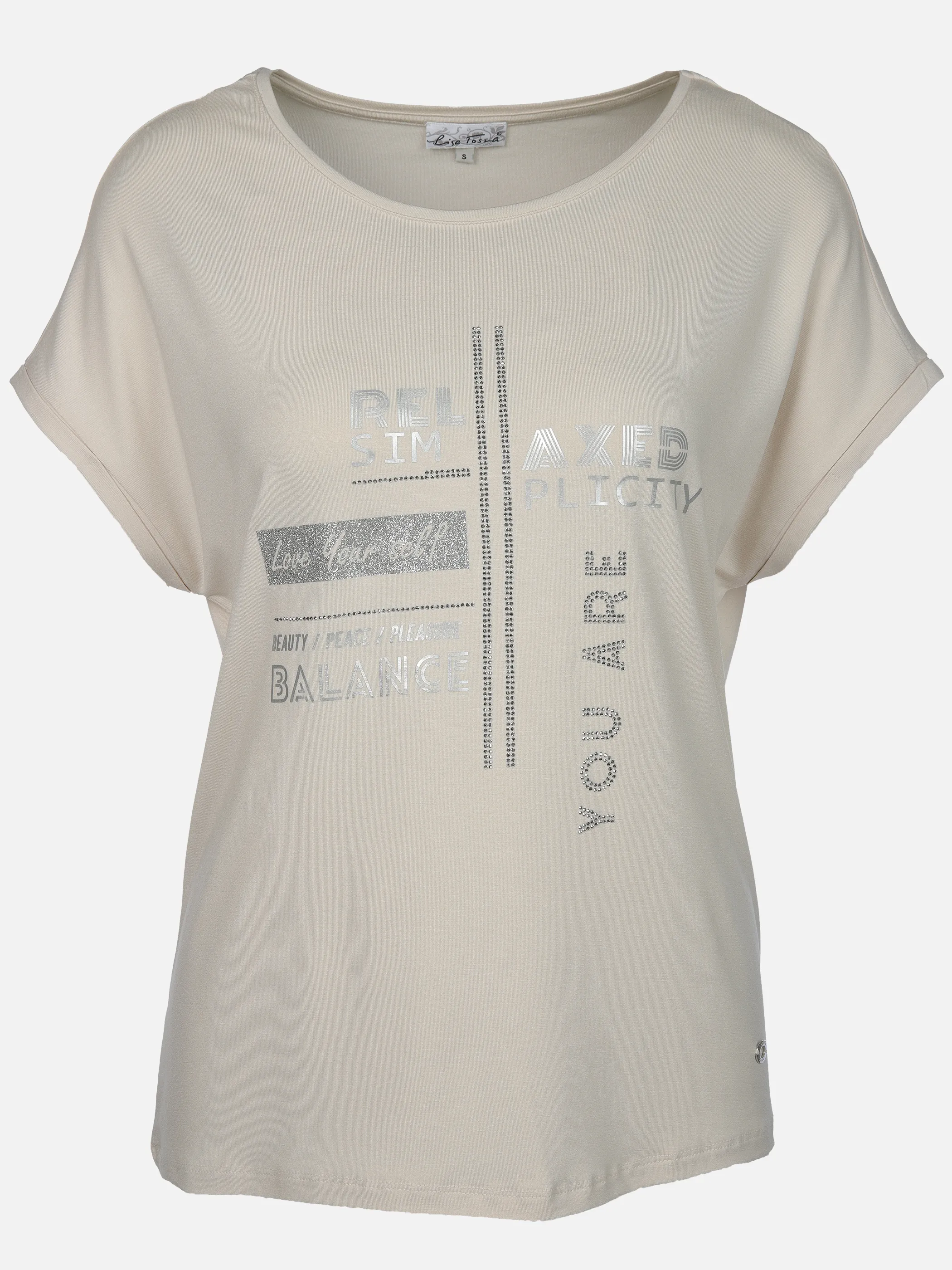 Lisa Tossa Da-T-Shirt m. Straßapplikation Beige 919060 MOONBEAM 1 Lisa Tossa Da-T-Shirt m. Straßapplikation Beige 919060 MOONBEAM 1