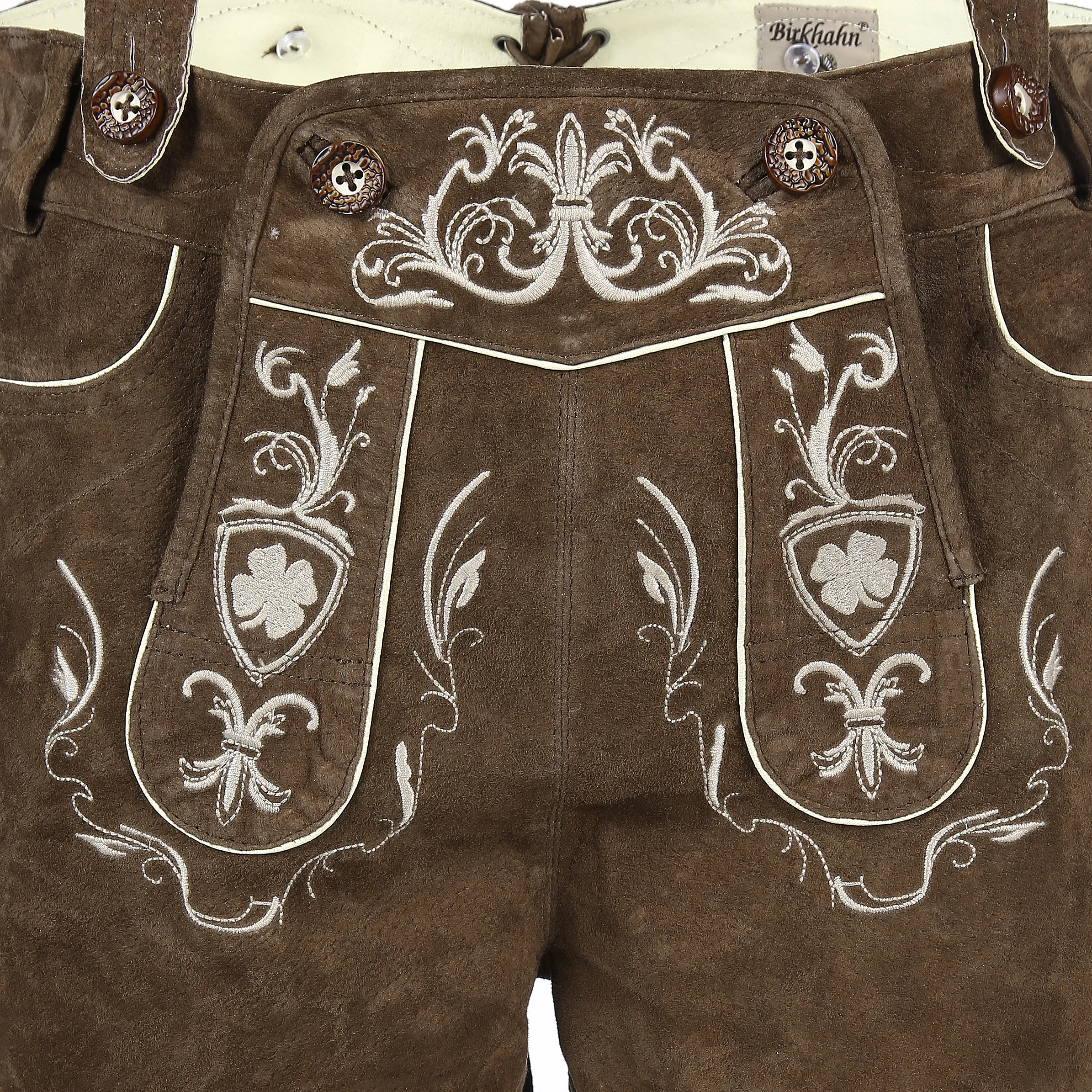 Birkhahn Mode und Tracht He-Echtlederhose Kniebund Braun 792687 BRAUN 3