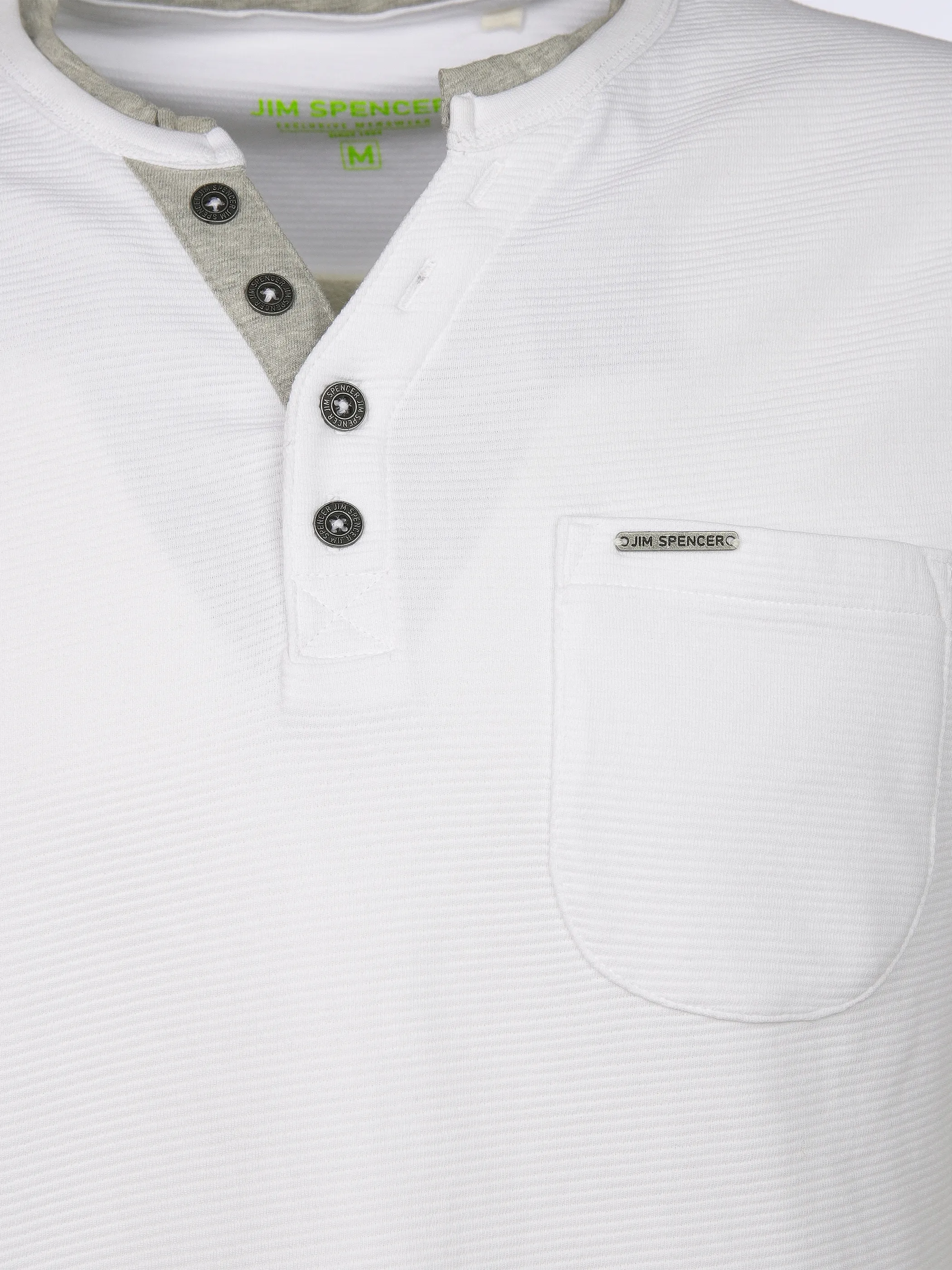 Jim Spencer He. T-Shirt 1/2 Arm structure Weiß 910840 WHITE 3