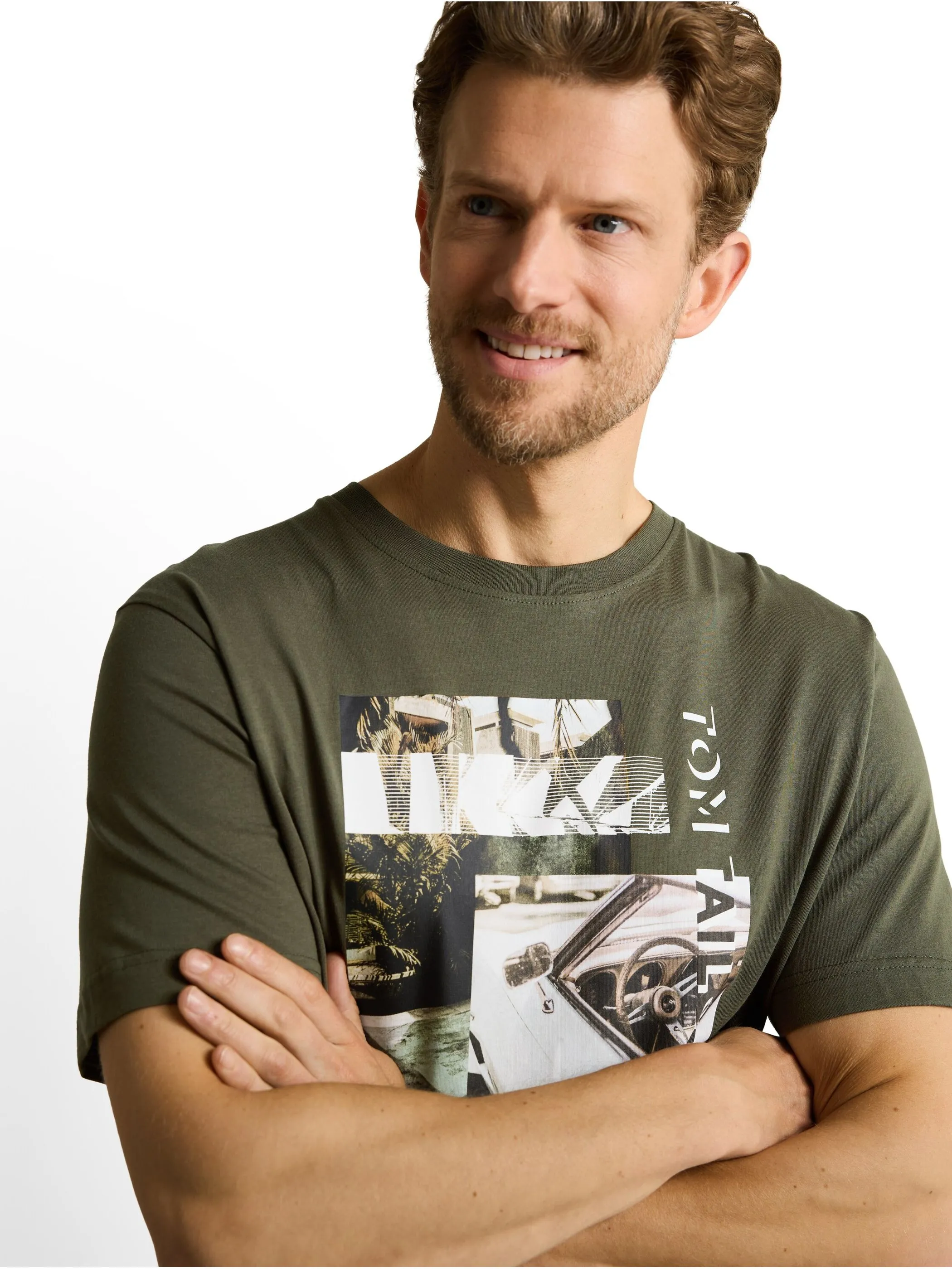 Tom Tailor 1050208 photoprint t-shirt Grün 922123 26543 3