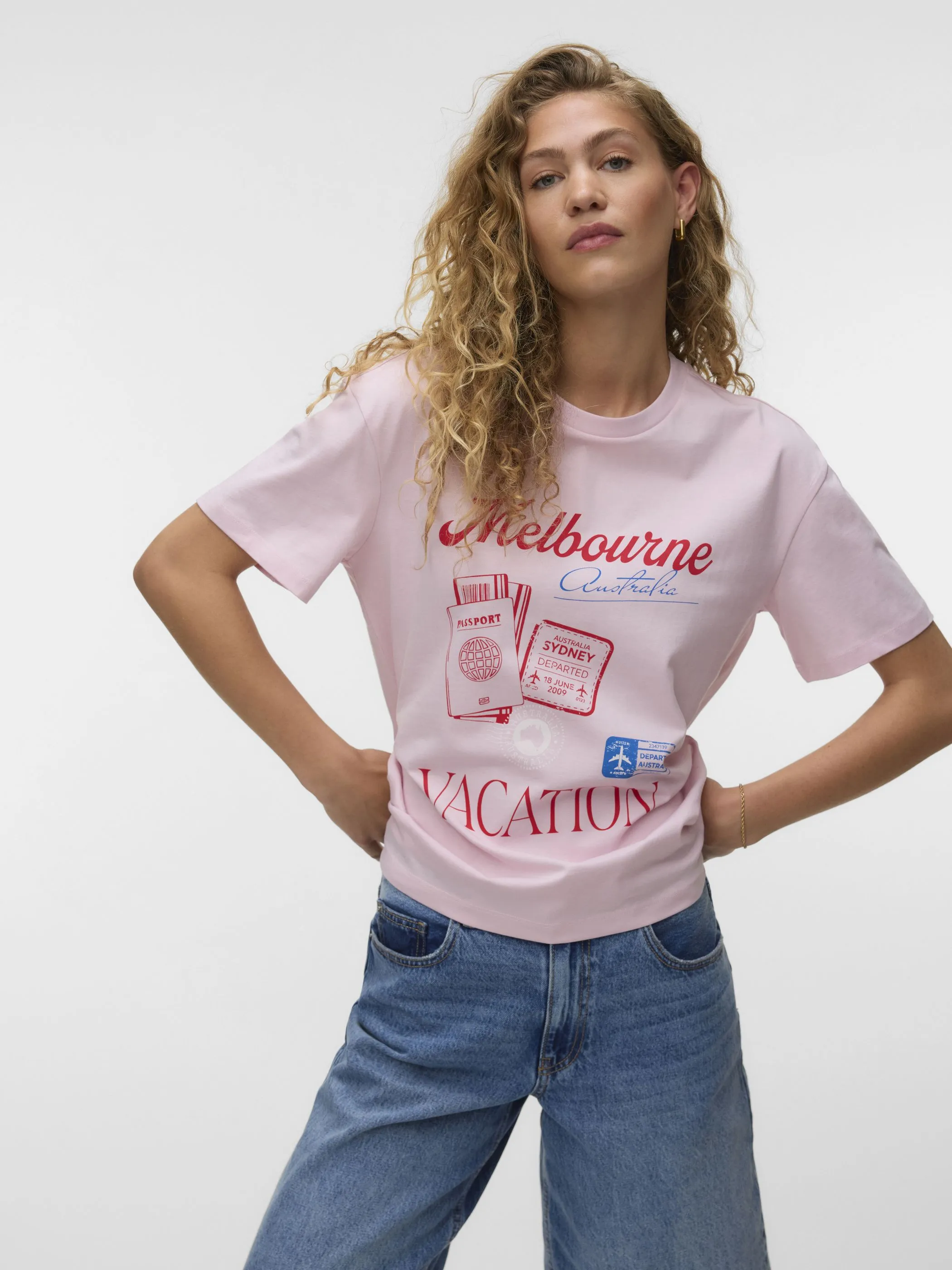 Vero Moda 10341998 VMNINNA MIA SS TOP BO Pink 922279 291375002 1