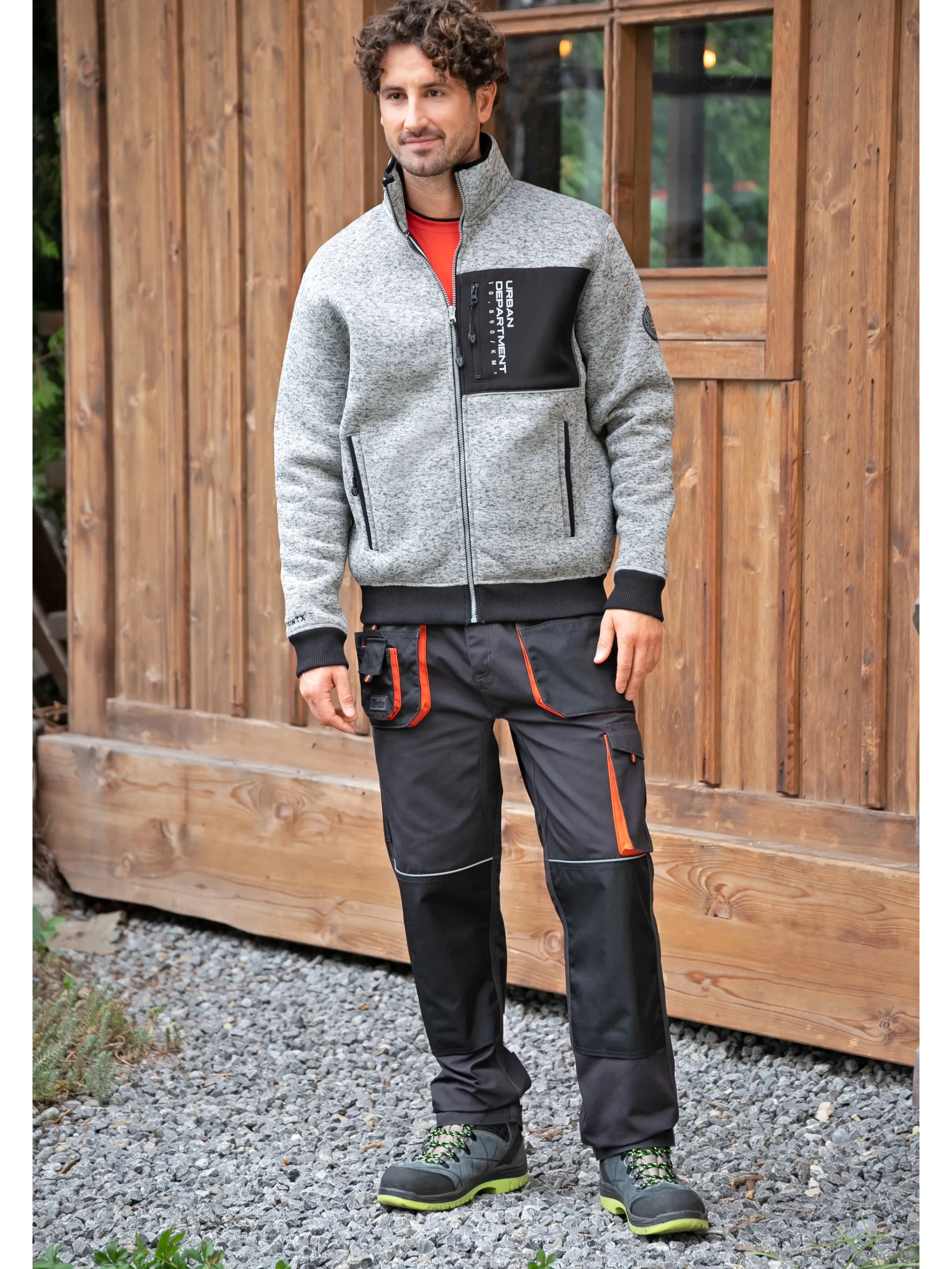 Worker He. Strickfleeceblouson melange Grau 883696 SILVER 5 Worker He. Strickfleeceblouson melange Grau 883696 SILVER 5