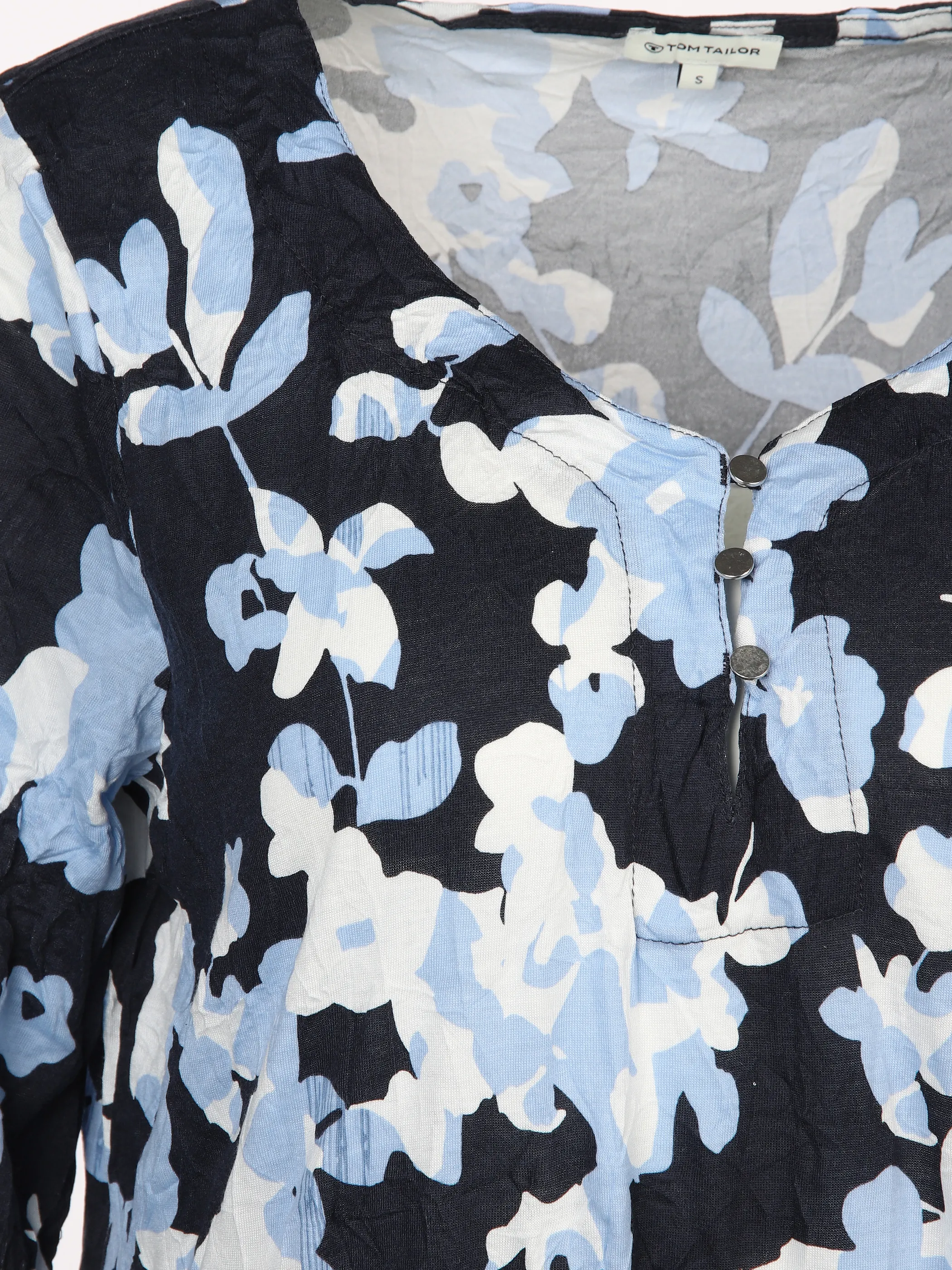 Tom Tailor 1040562 NOS T-shirt crincle alloverprint Blau 890590 34757 3 Tom Tailor 1040562 NOS T-shirt crincle alloverprint Blau 890590 34757 3