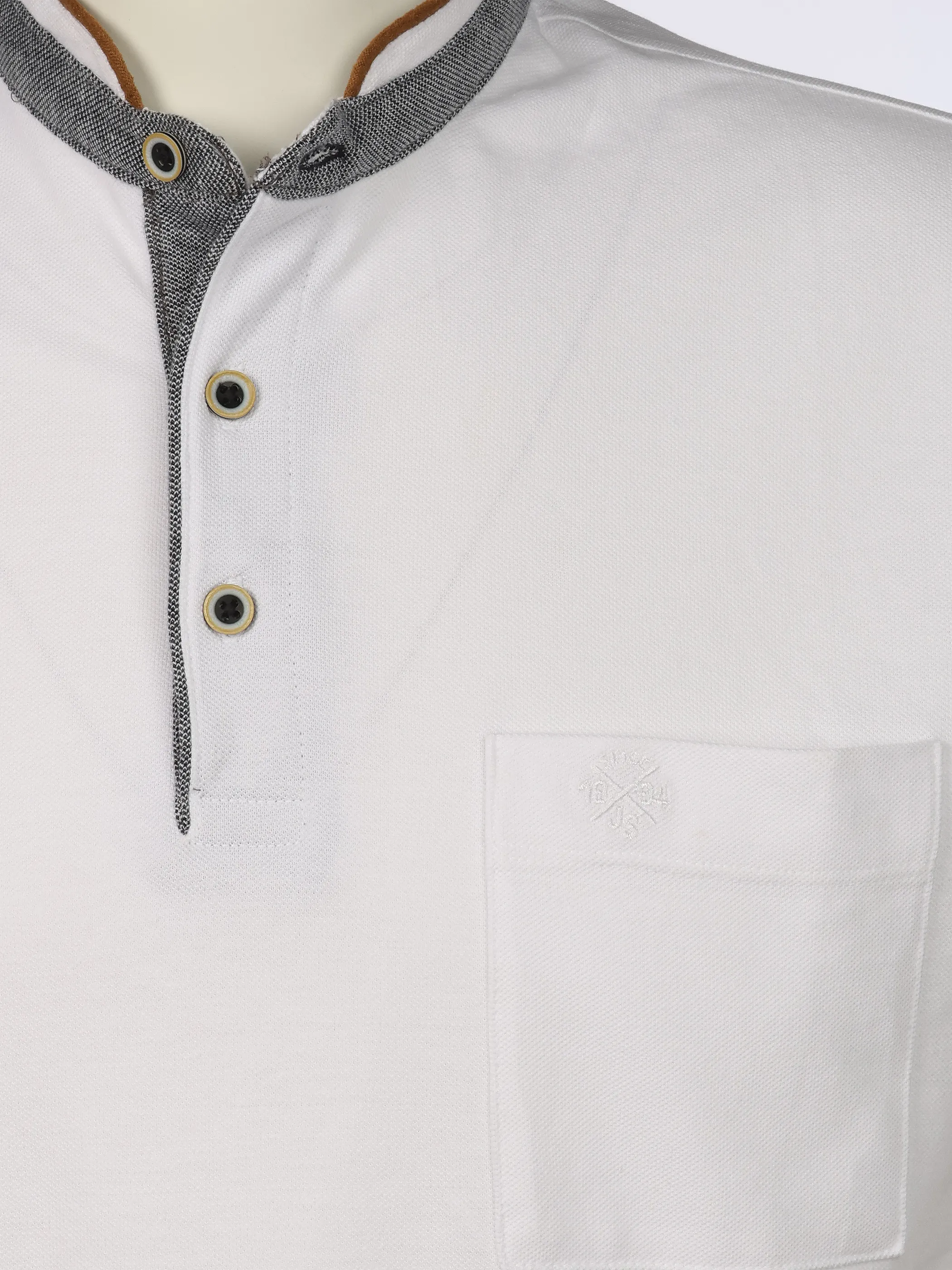 Jim Spencer He. Stehkragenshirt 1/2 Arm twisted Weiß 906251 WHITE SD 3