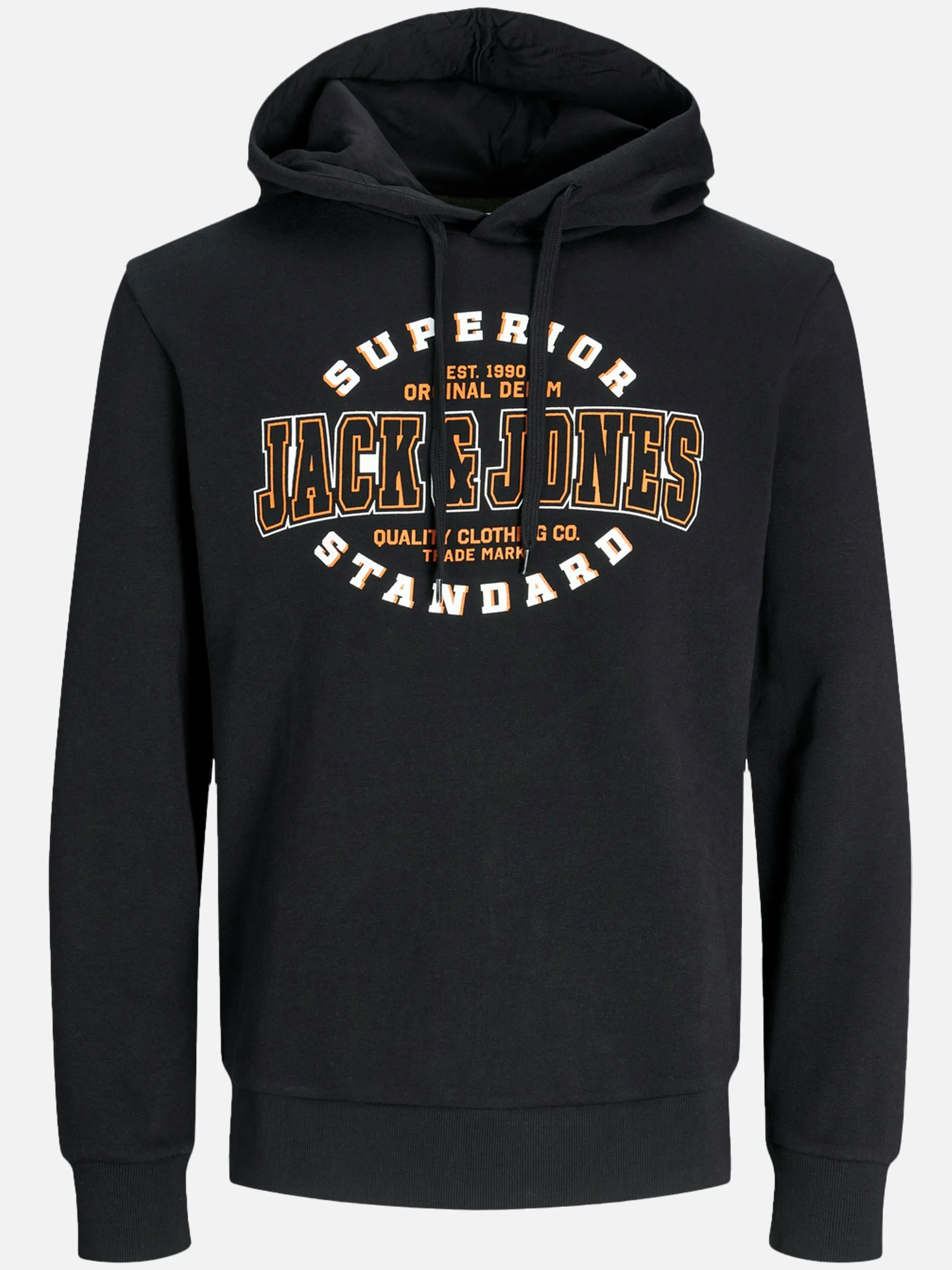 Jack Jones 12255617 JJELOGO SWEAT HOOD 2 Schwarz 895765 178012 1