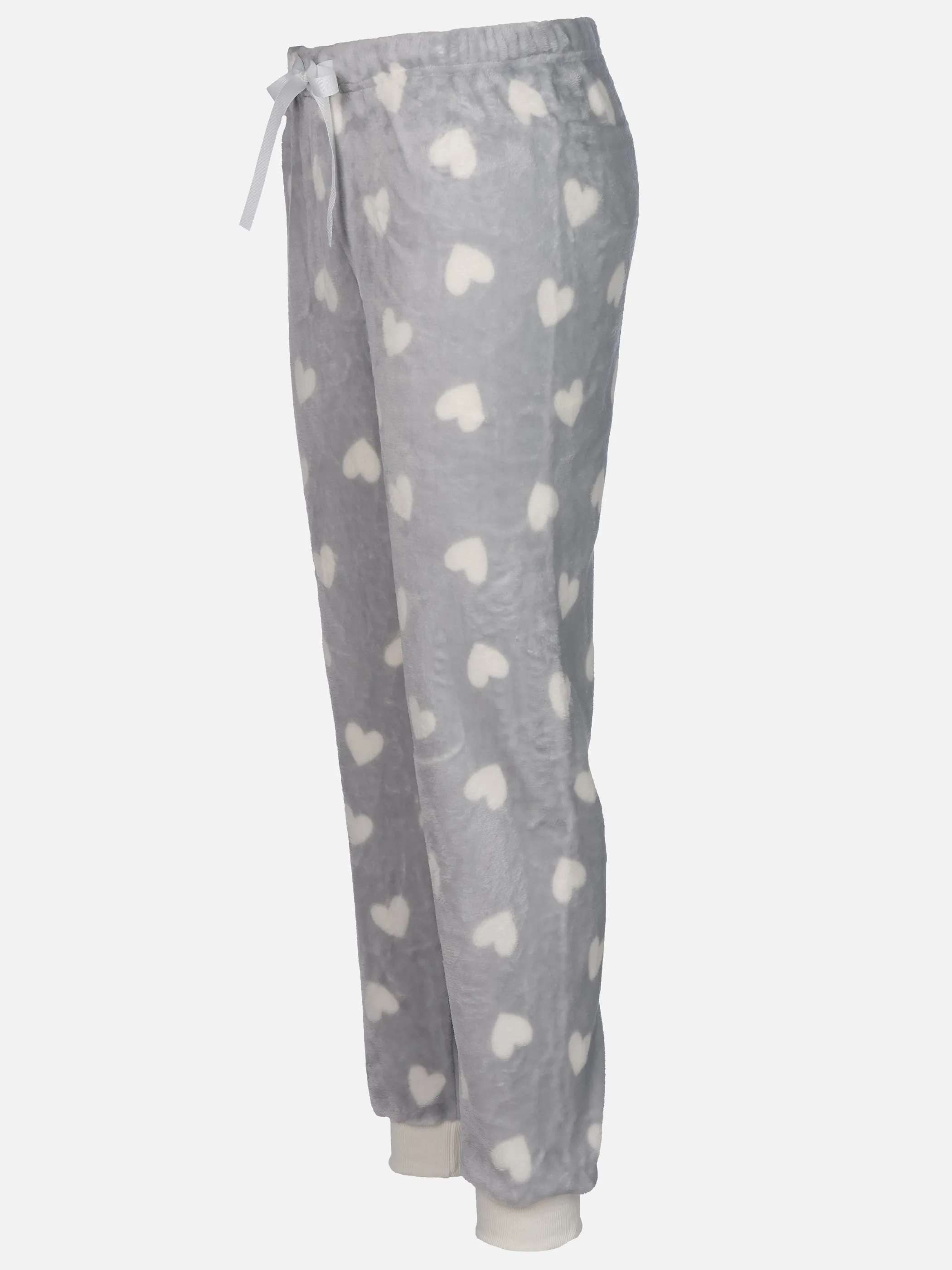 Sure Da. Kuschelfleece Hose mit Sch Weiß 916187 HERZ 3