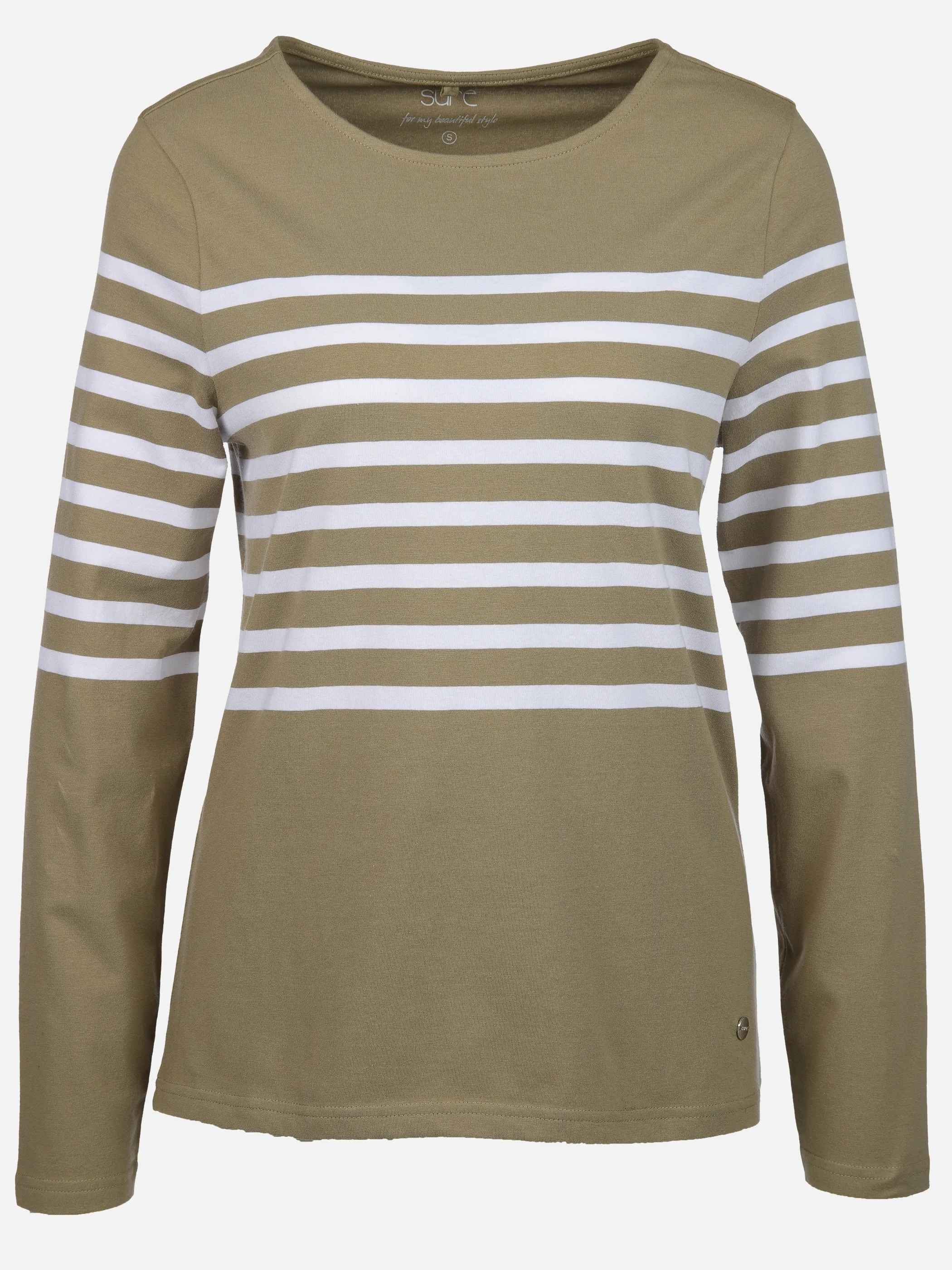 Sure Da-Streifen-Shirt m. 1/1 Arm Oliv 905914 KHAKI 1