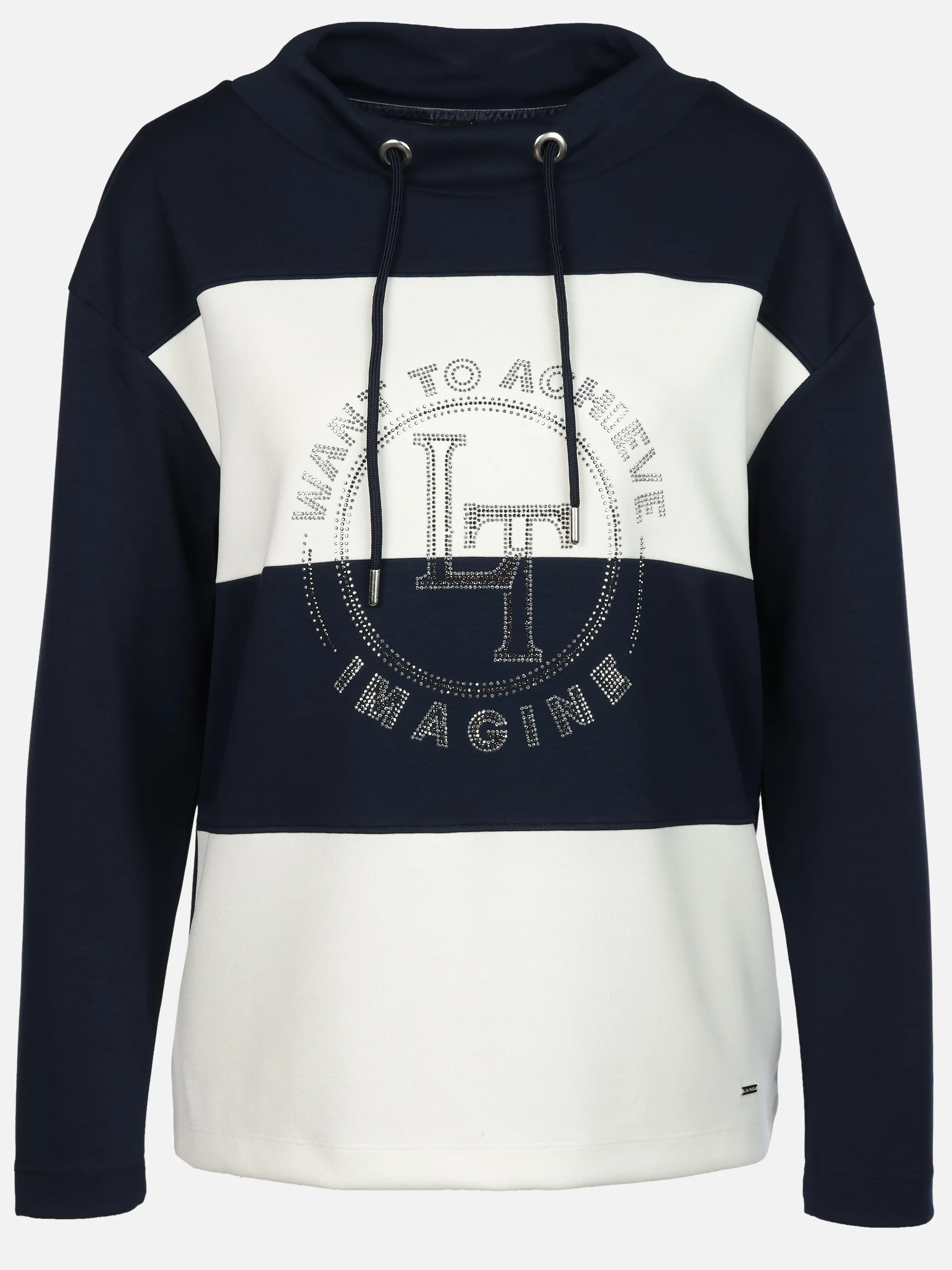 Lisa Tossa Da.Sweatshirt m. Straß Marine 932361 DARK SAP 1