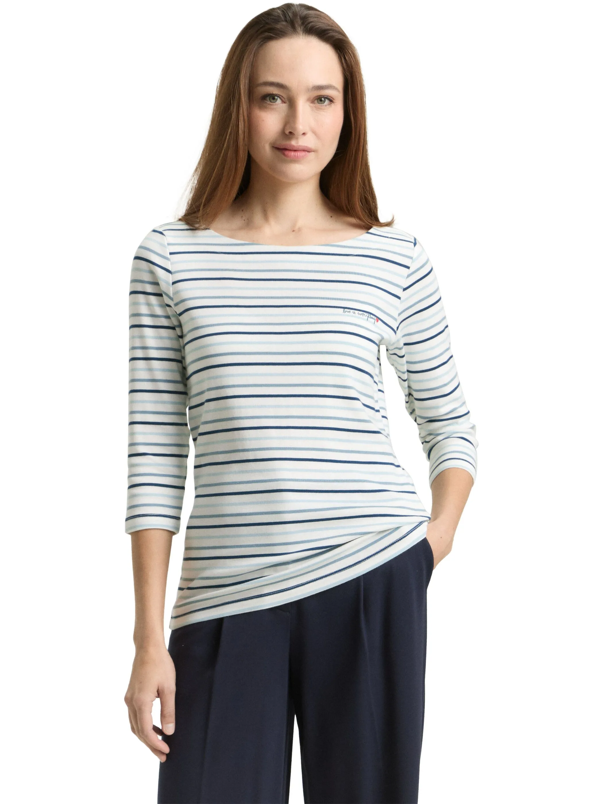 Tom Tailor 1050415 NOS T-shirt boat neck stripe Weiß 921914 39931 5