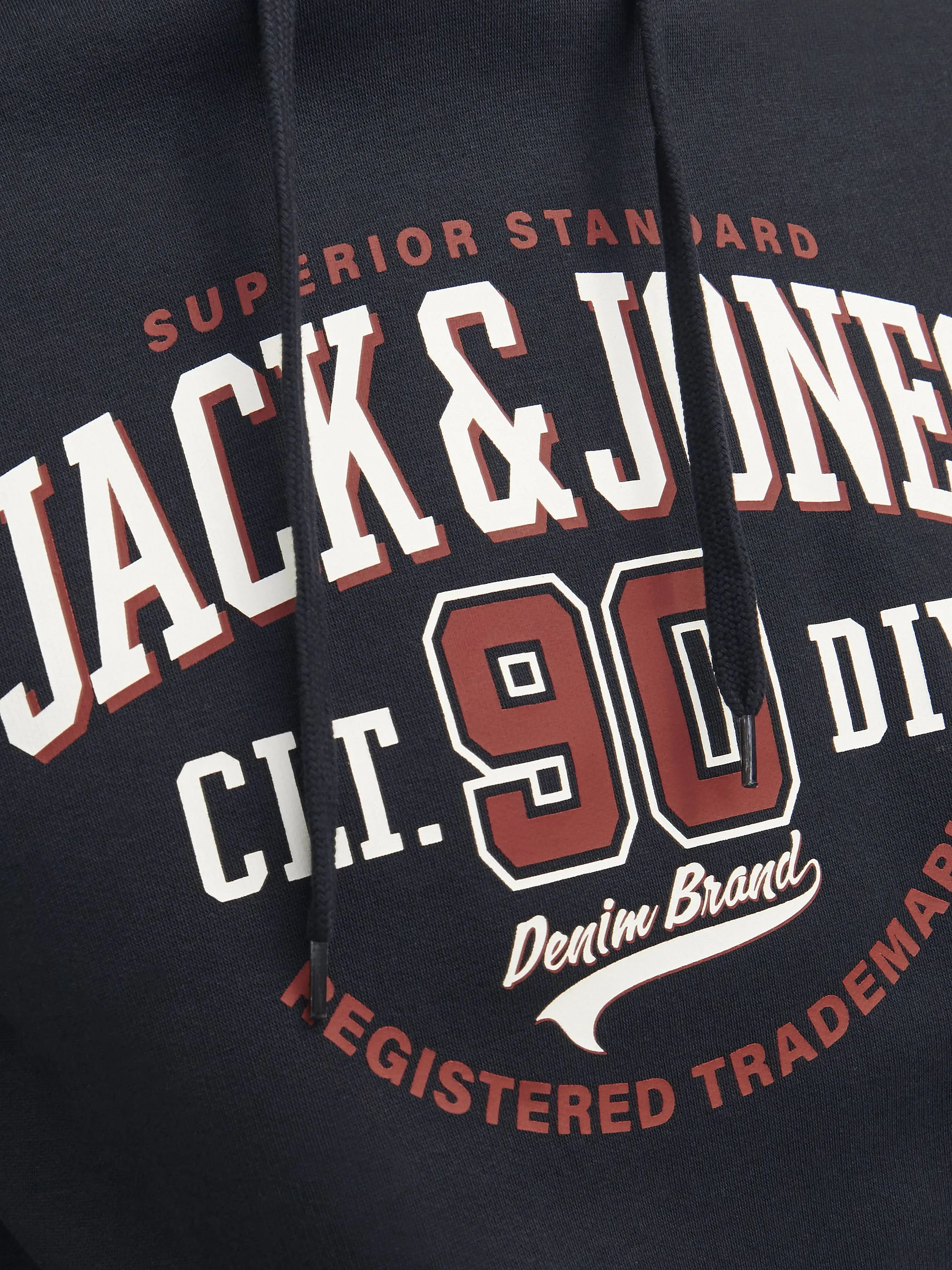 Jack Jones 12255617 JJELOGO SWEAT HOOD 2 Marine 895765 175697 5