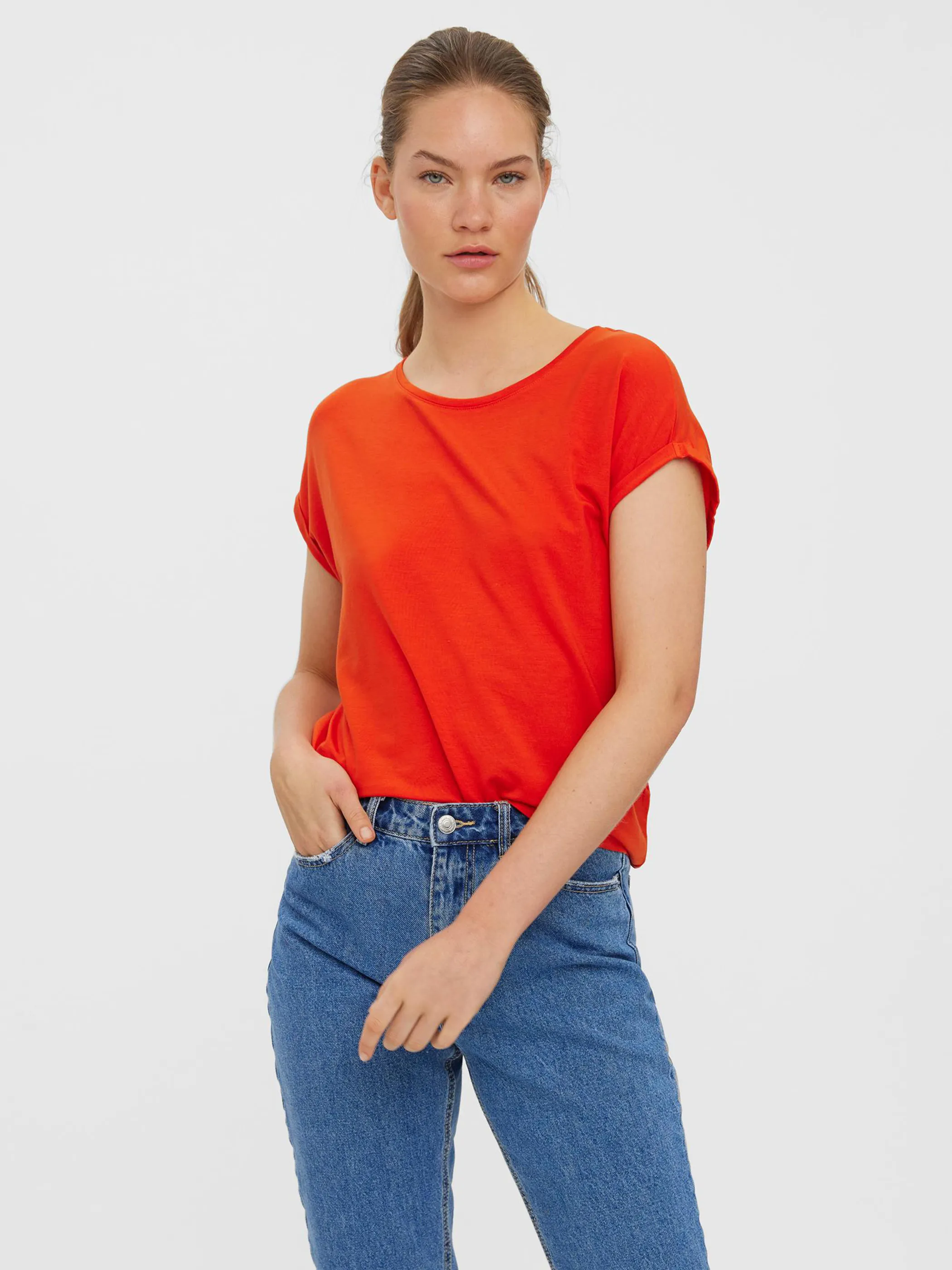Vero Moda 10187159 VMAWARE PLAIN SS TOP Orange 767201 220171 4 Vero Moda 10187159 VMAWARE PLAIN SS TOP Orange 767201 220171 4