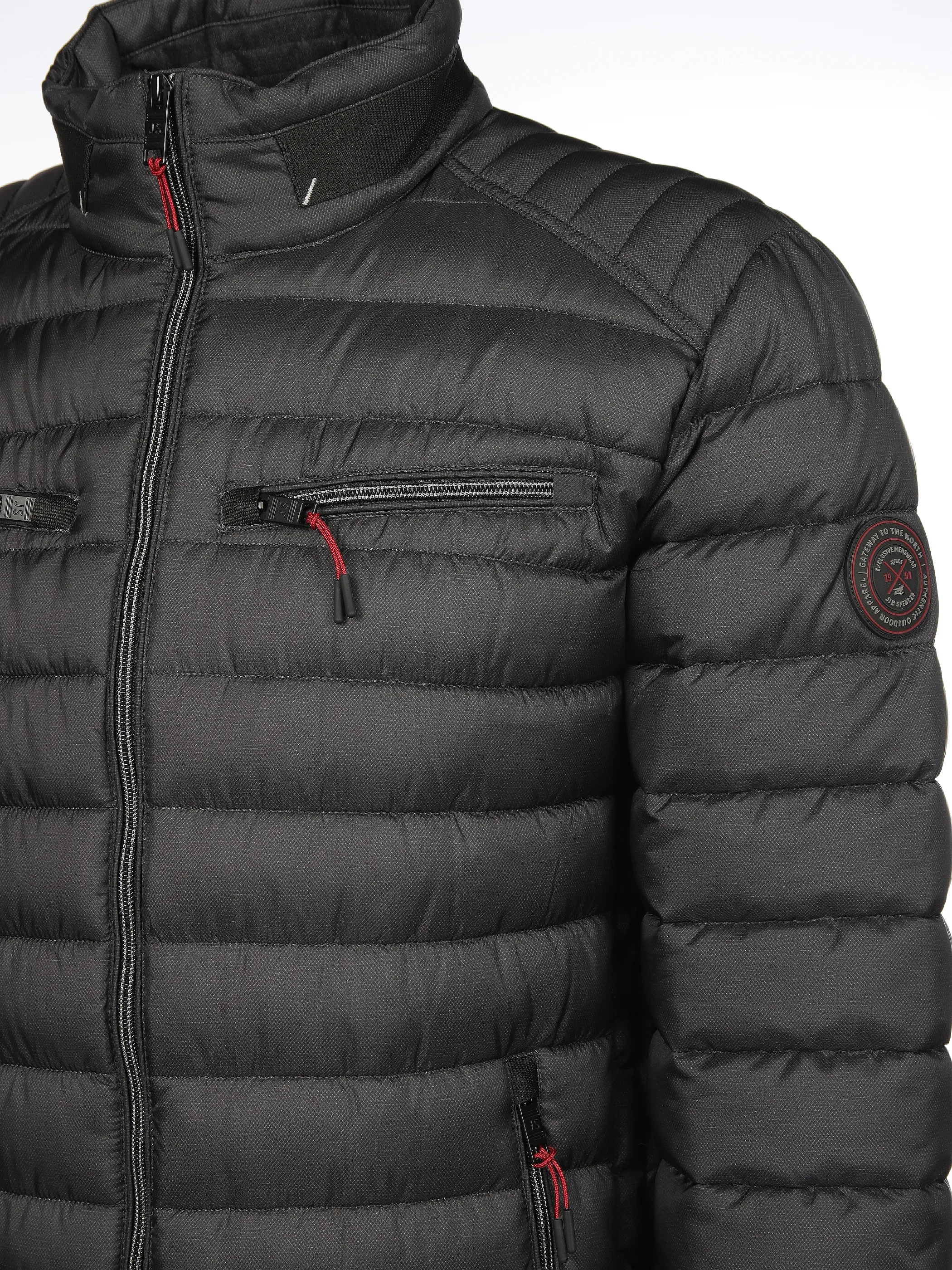 Jim Spencer He. Steppjacke melange Schwarz 912655 BLACK 4 Jim Spencer He. Steppjacke melange Schwarz 912655 BLACK 4