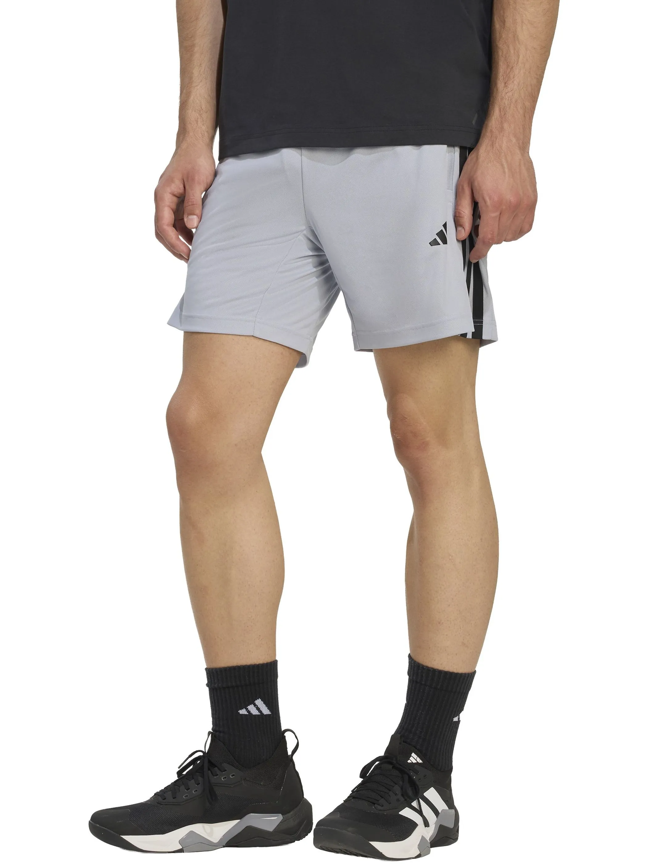 Adidas KD0696 He-Shorts WORKOUT ESS 3S PIQUÉ 7" Grau 929599 000 4