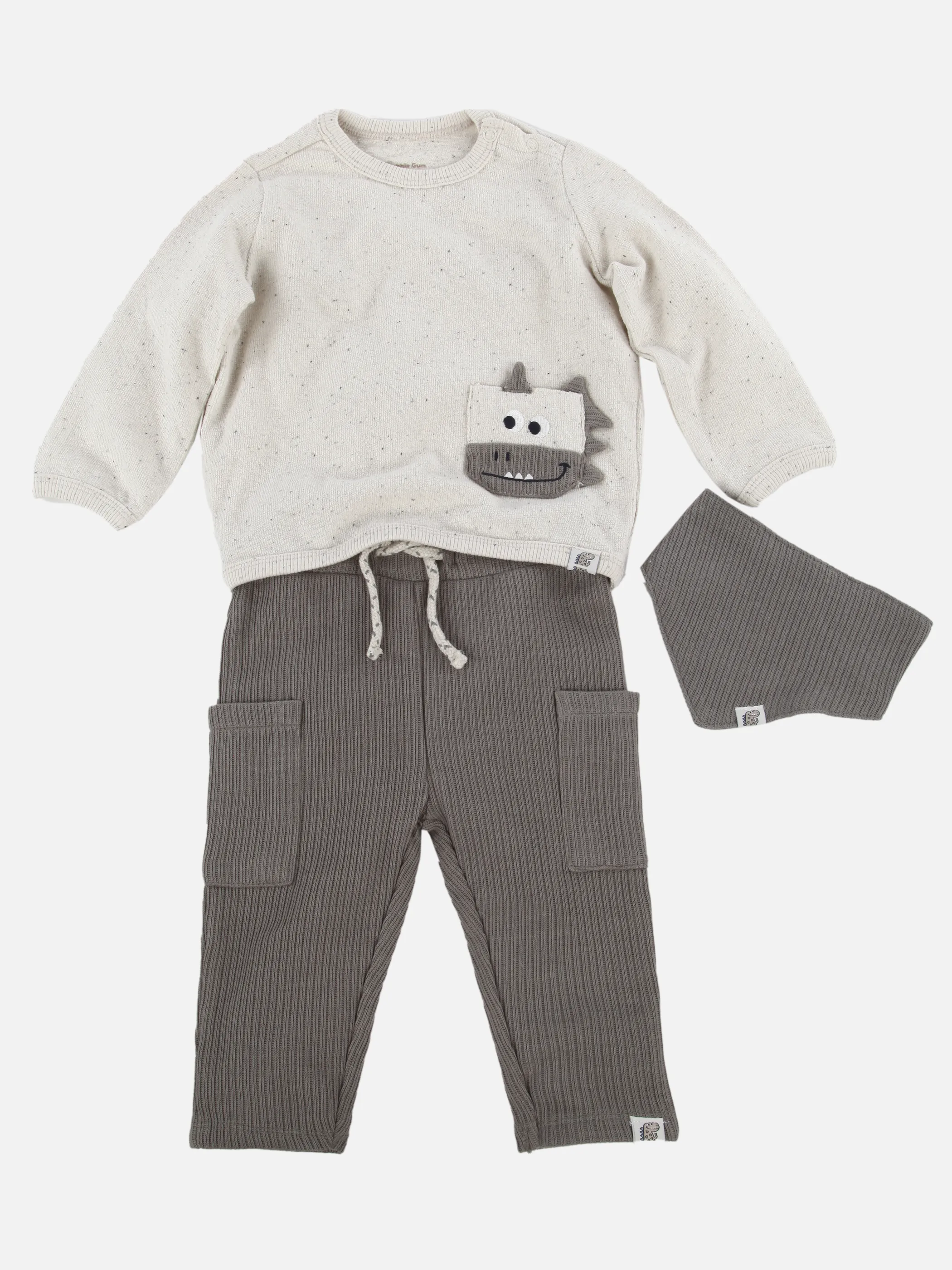 Bubble Gum BJ 3 pcs Set mit Dino Print in grau Grau 913433 GRAU 3