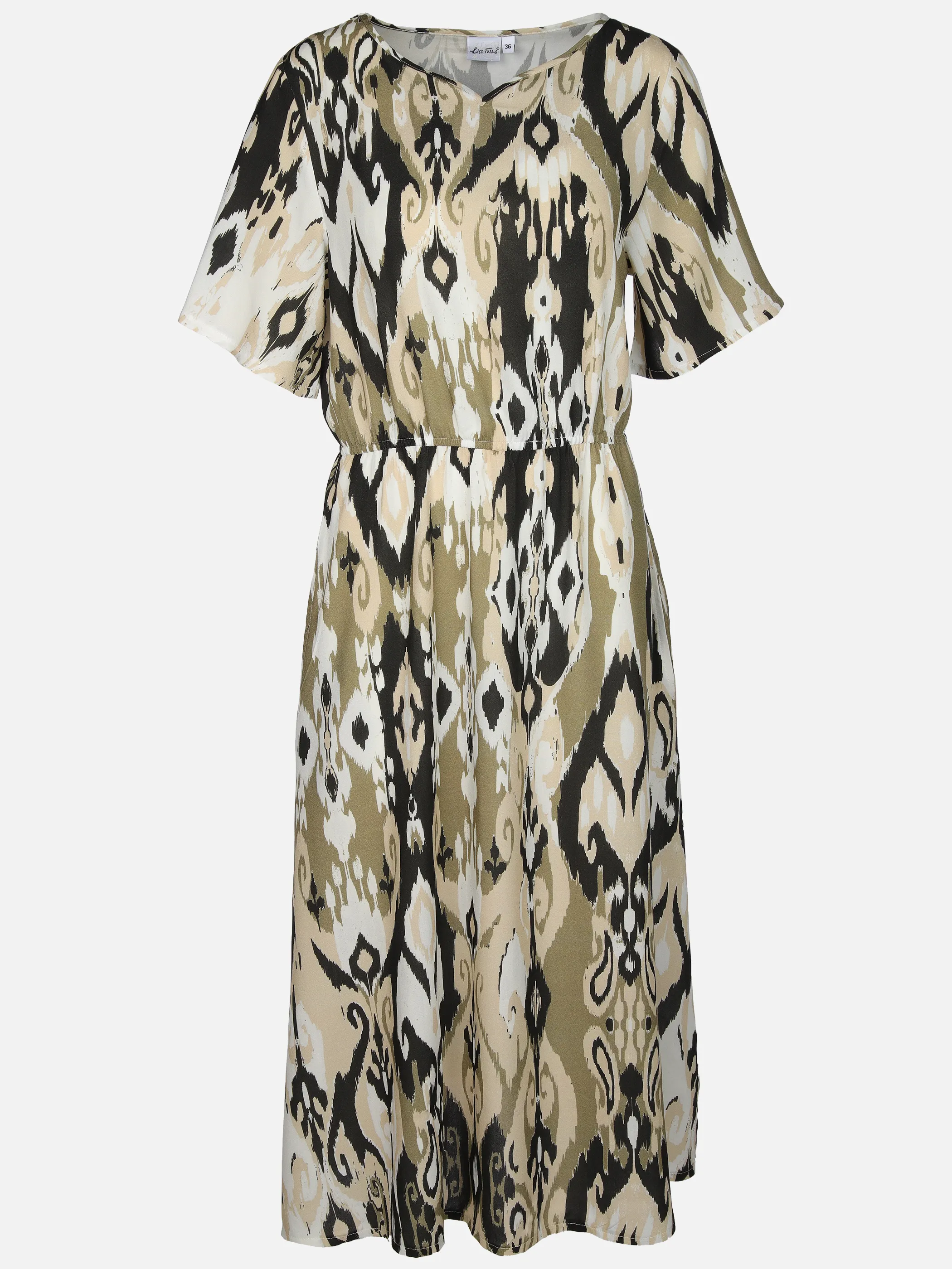 Lisa Tossa Da-Kleid m. Ethno-Muster Oliv 908371 KH/SW 1