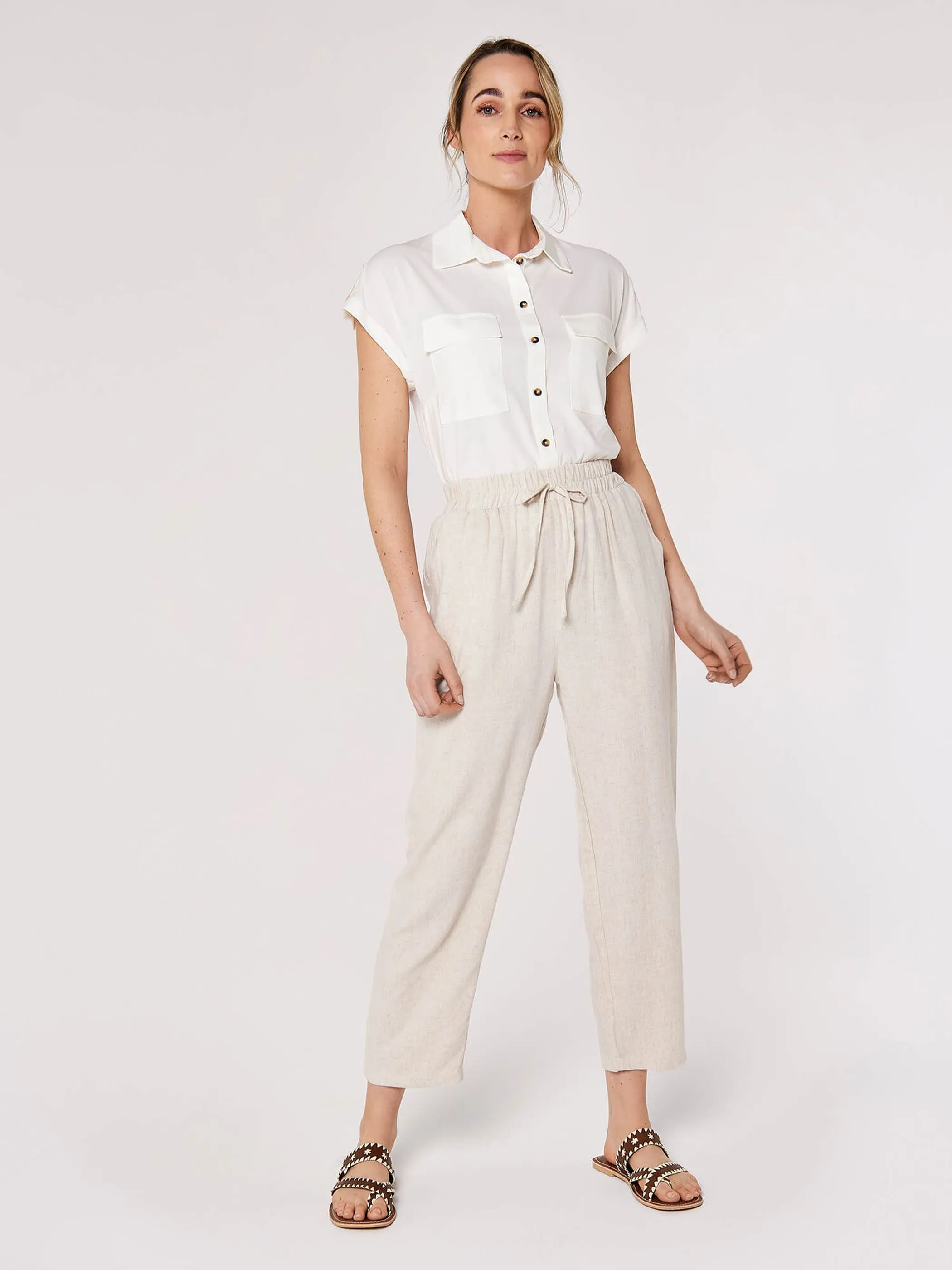 Apricot 713017 Apricot Pkts Linen Mix Beige 919510 STO 4