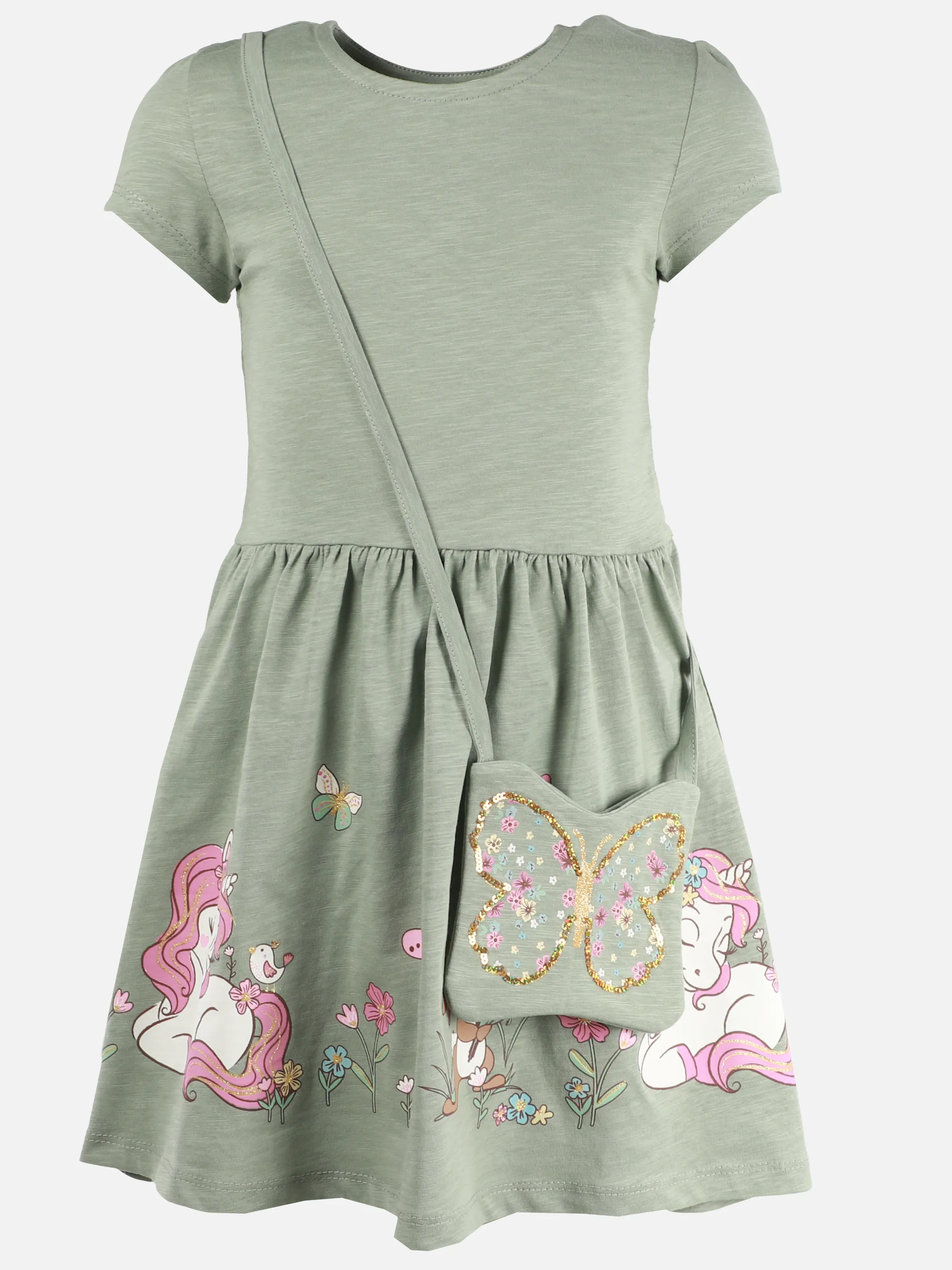 One Way MG Set Kleid, Einhorn print am rock+bag in grün Grün 923232 GRÜN 3